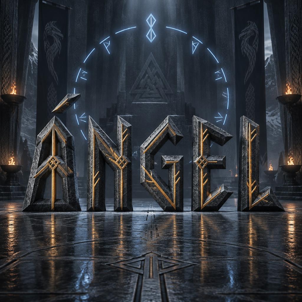 "Ángel" — Viking Runic | AI Text Effect Generator