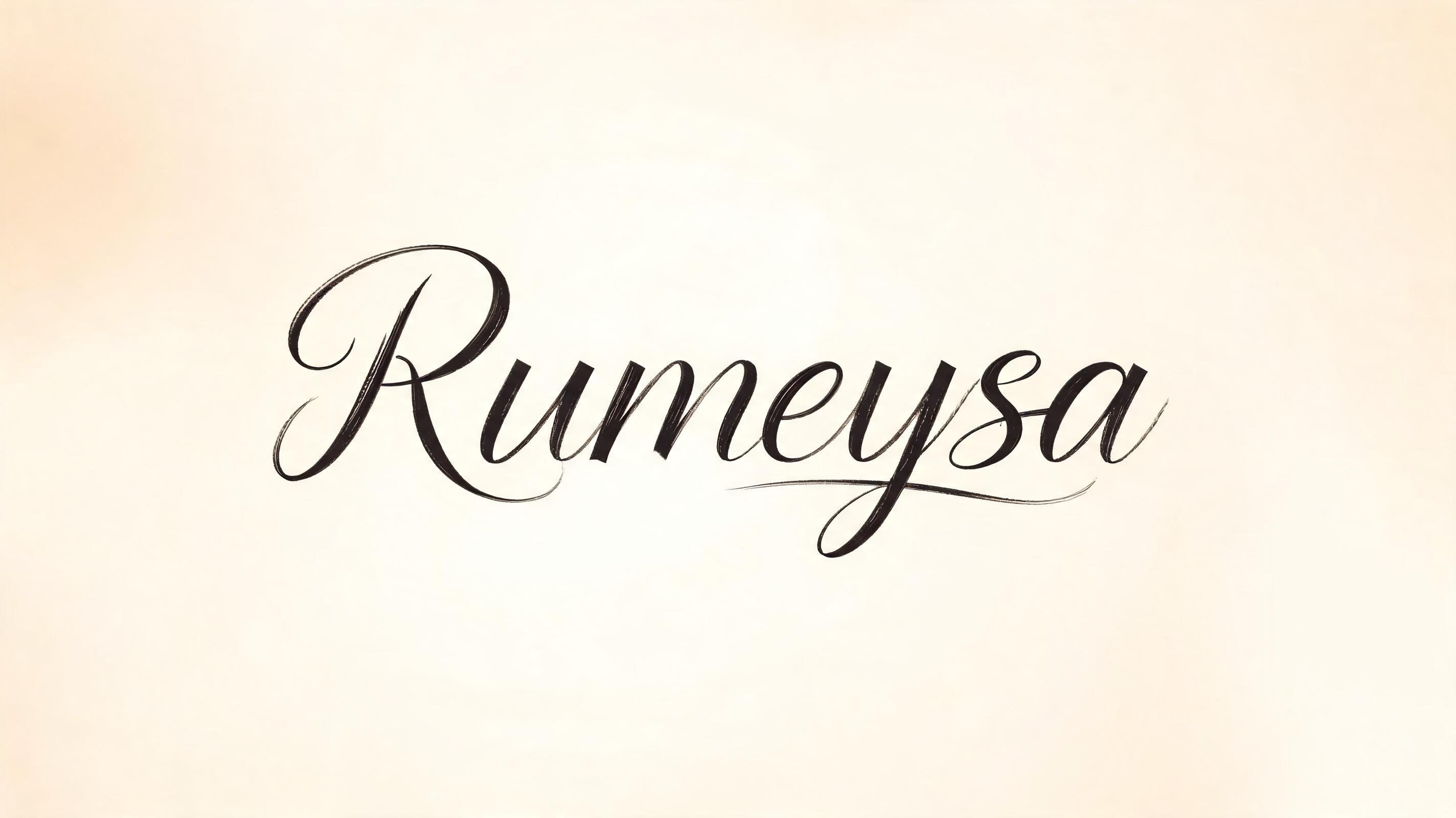 "Rumeysa" — Cursive Modern text effect