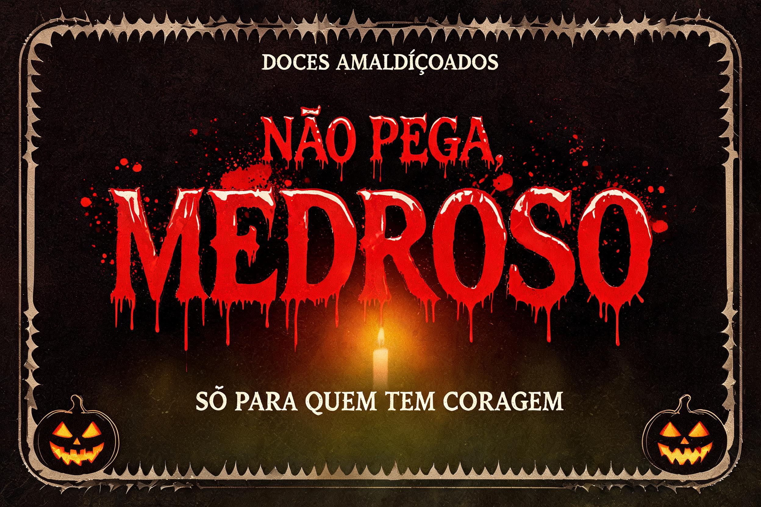 NÃO PEGA,
MEDROSO
DOCES AMALDIÇOADOS
SÓ PARA QUEM TEM CORAGEM