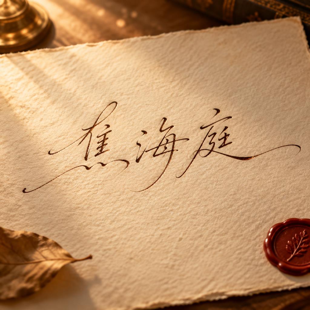 "焦海庭" — Handwritten Script text effect