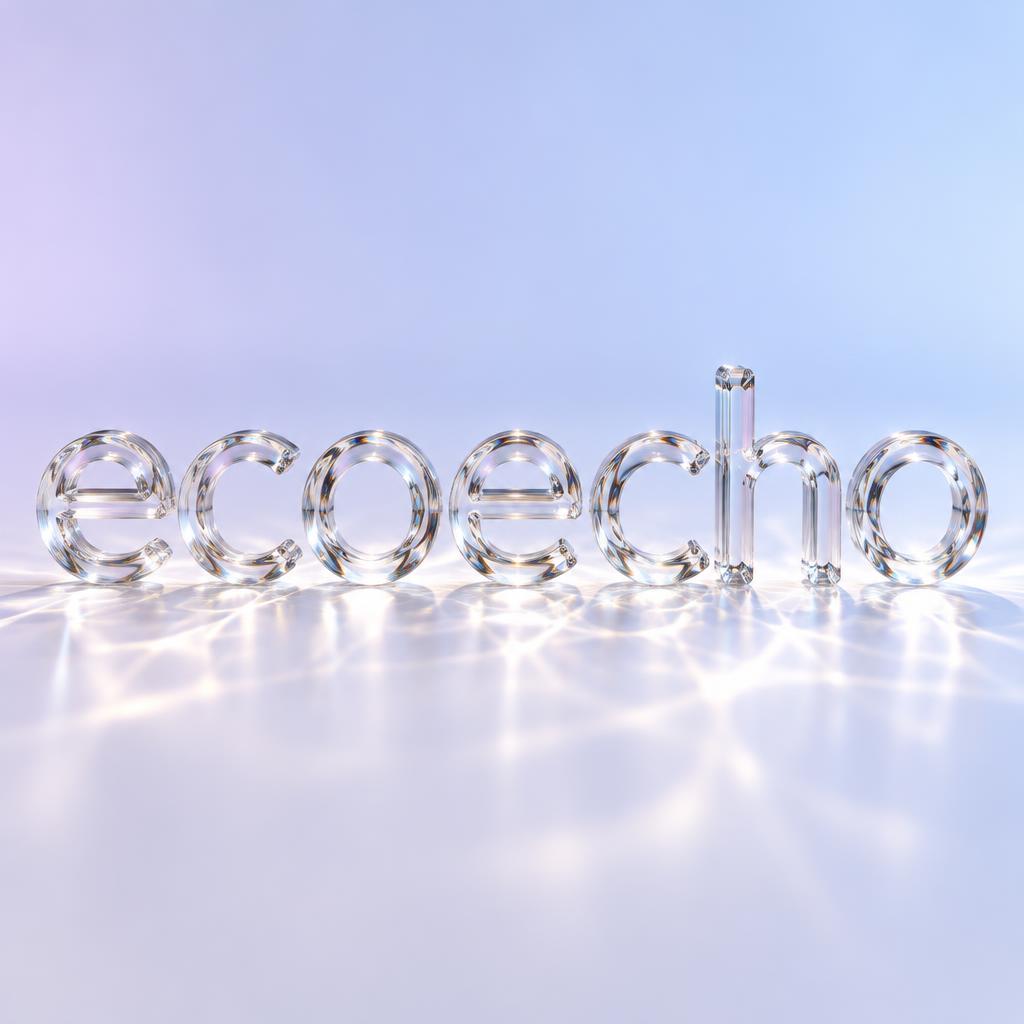 "ecoecho" — Glass | AI Text Effect Generator