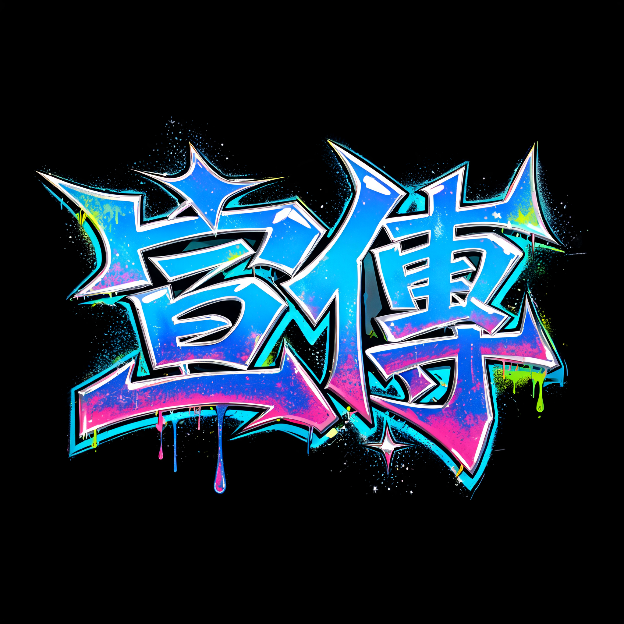 "宣傳" — Graffiti text effect
