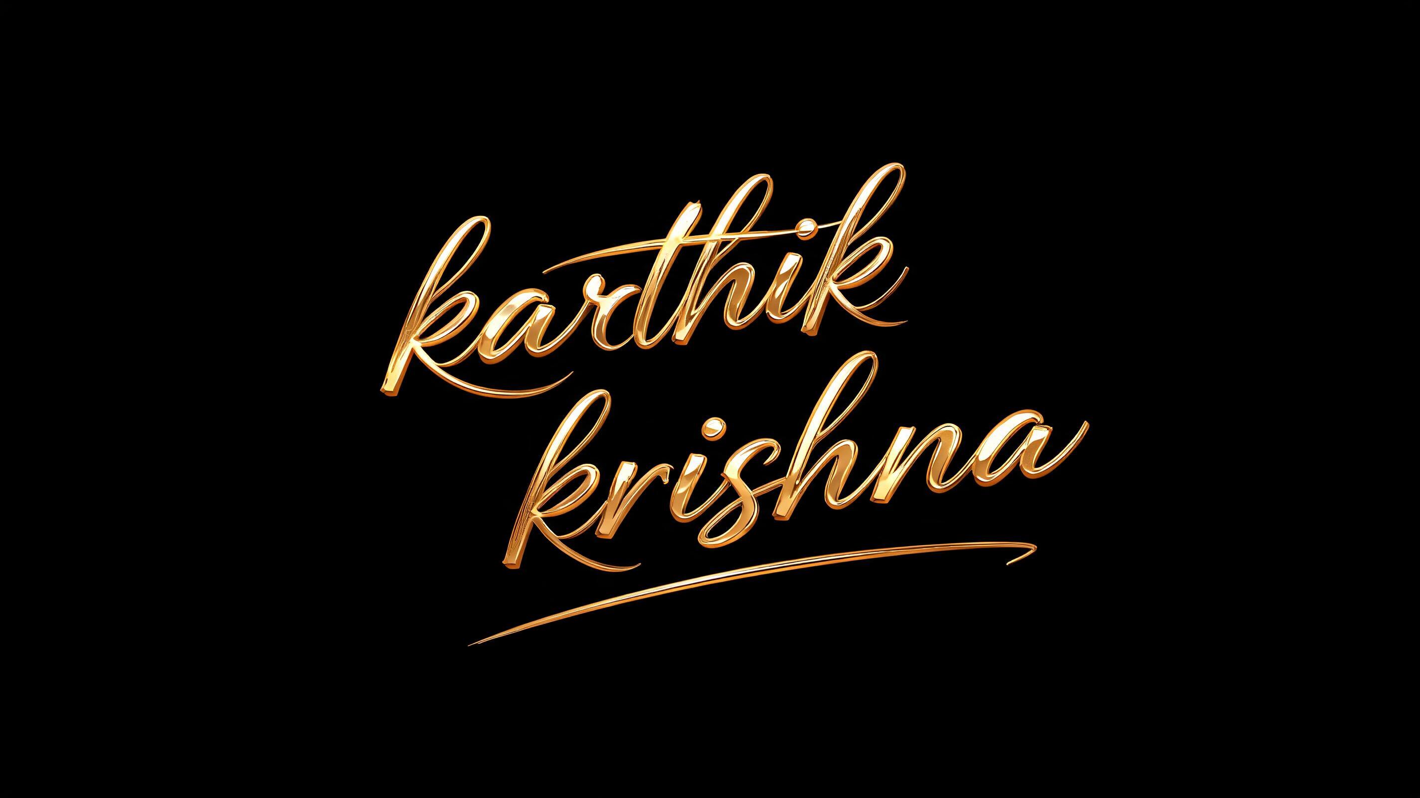 "karthik krishna" — Cinematic | AI Text Effect Generator