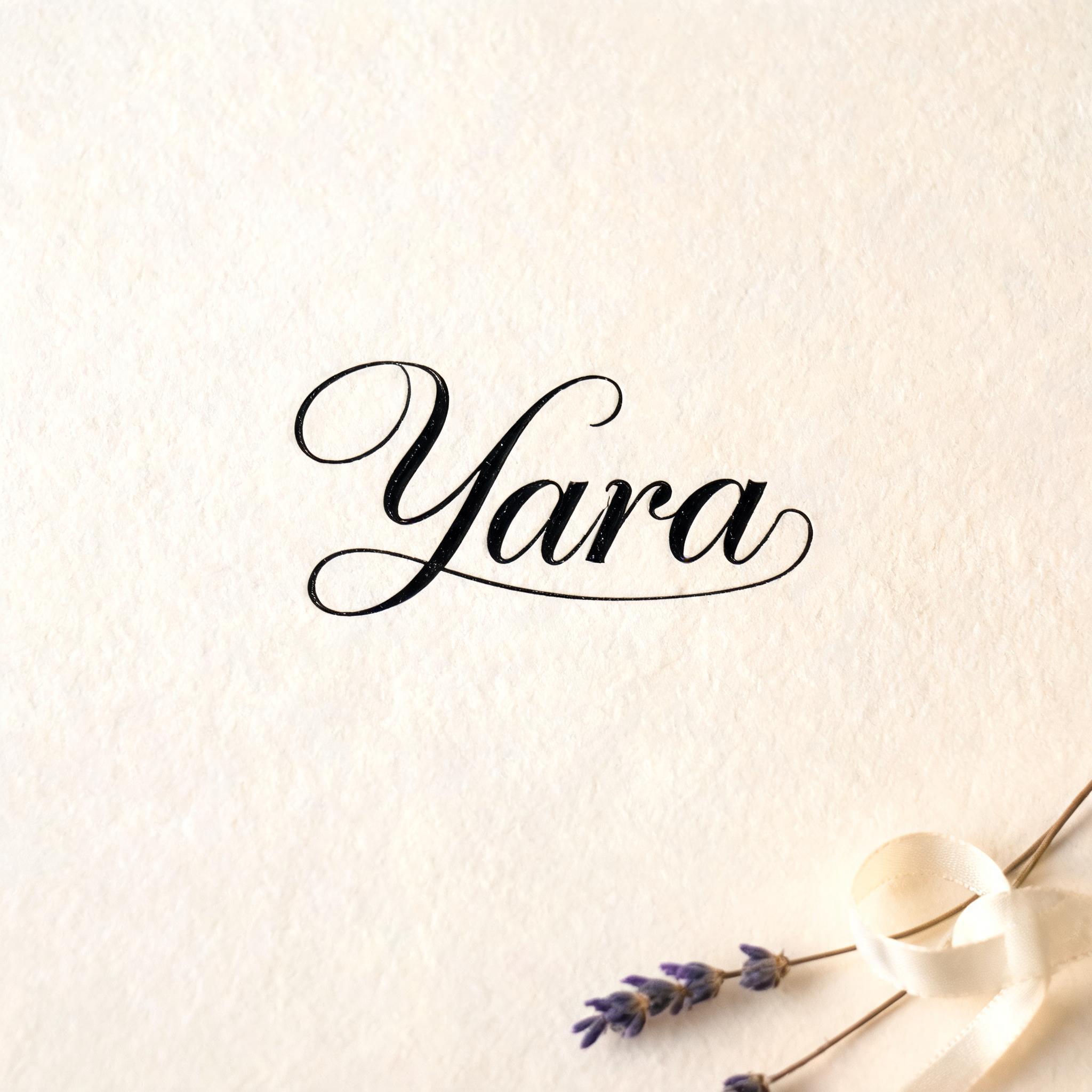 "Yara" — Cursive | AI Text Effect Generator