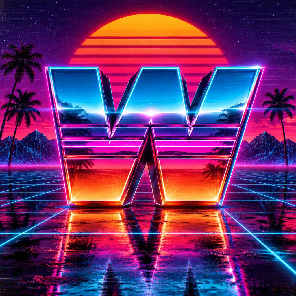 "W" — Synthwave | AI Text Effect Generator