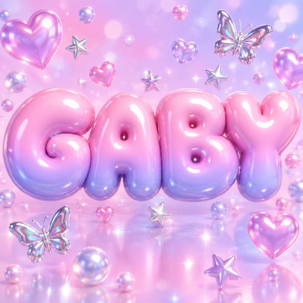 "GABY" — Y2k Bubbly | AI Text Effect Generator