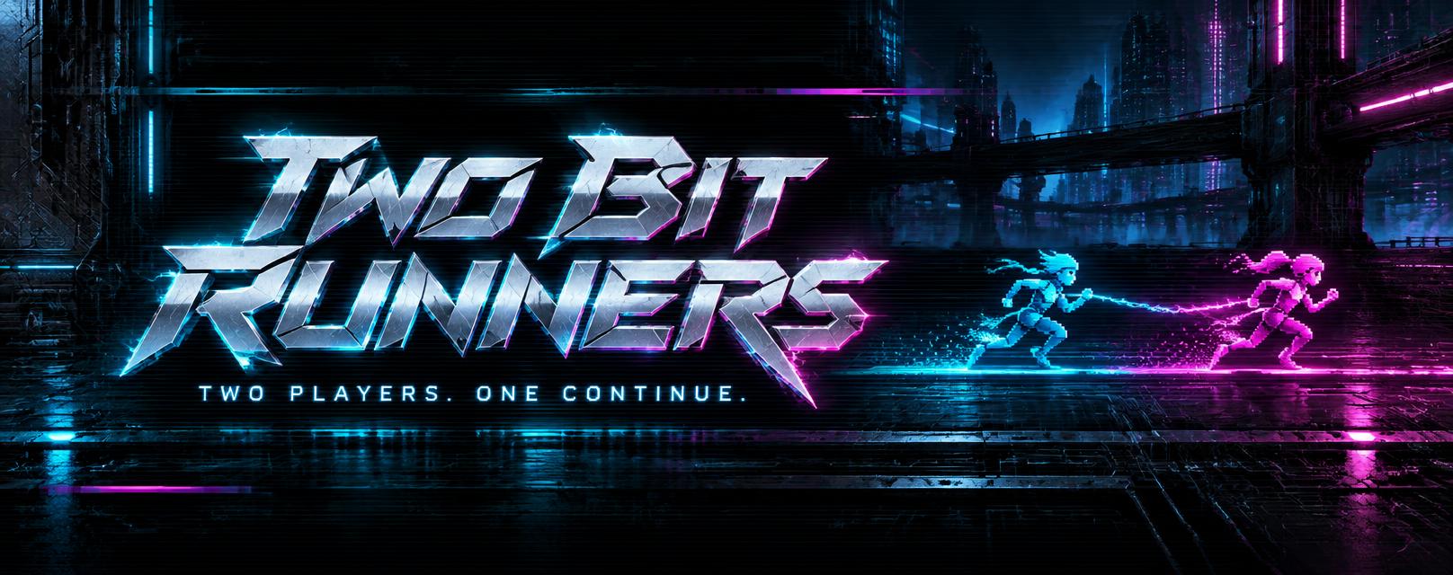"Two Bit Runners
TWO PLAYERS. ONE CONTINUE." — Cyberpunk | AI Text Effect Generator