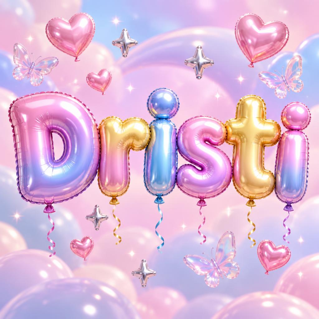 "Dristi" — Y2k Bubbly | AI Text Effect Generator