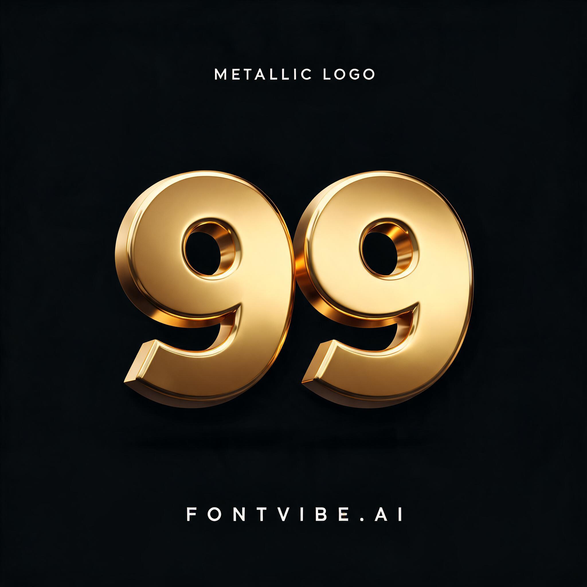 "99" — Metallic | AI Text Effect Generator