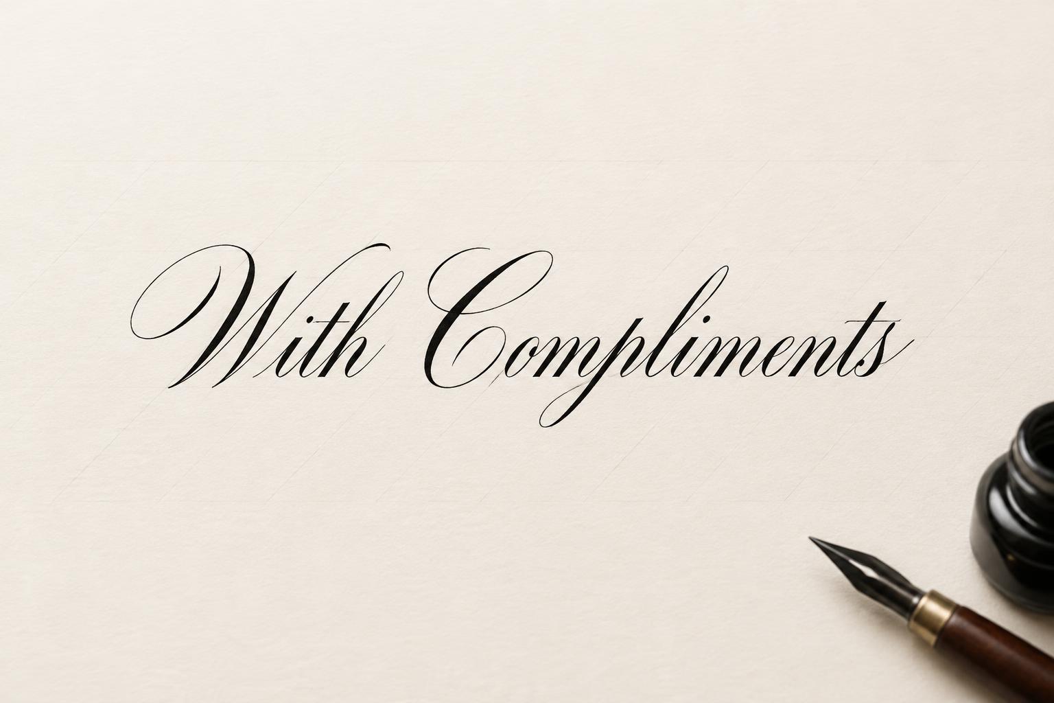 "With Compliments" — Cursive Calligraphy | AI Text Effect Generator
