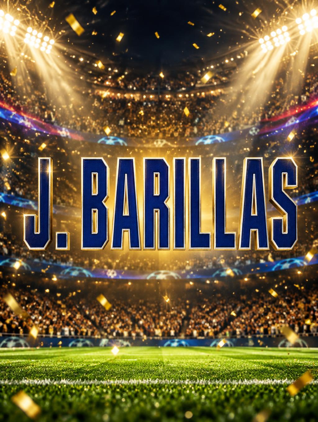 "J. BARILLAS" — Sports Football | AI Text Effect Generator