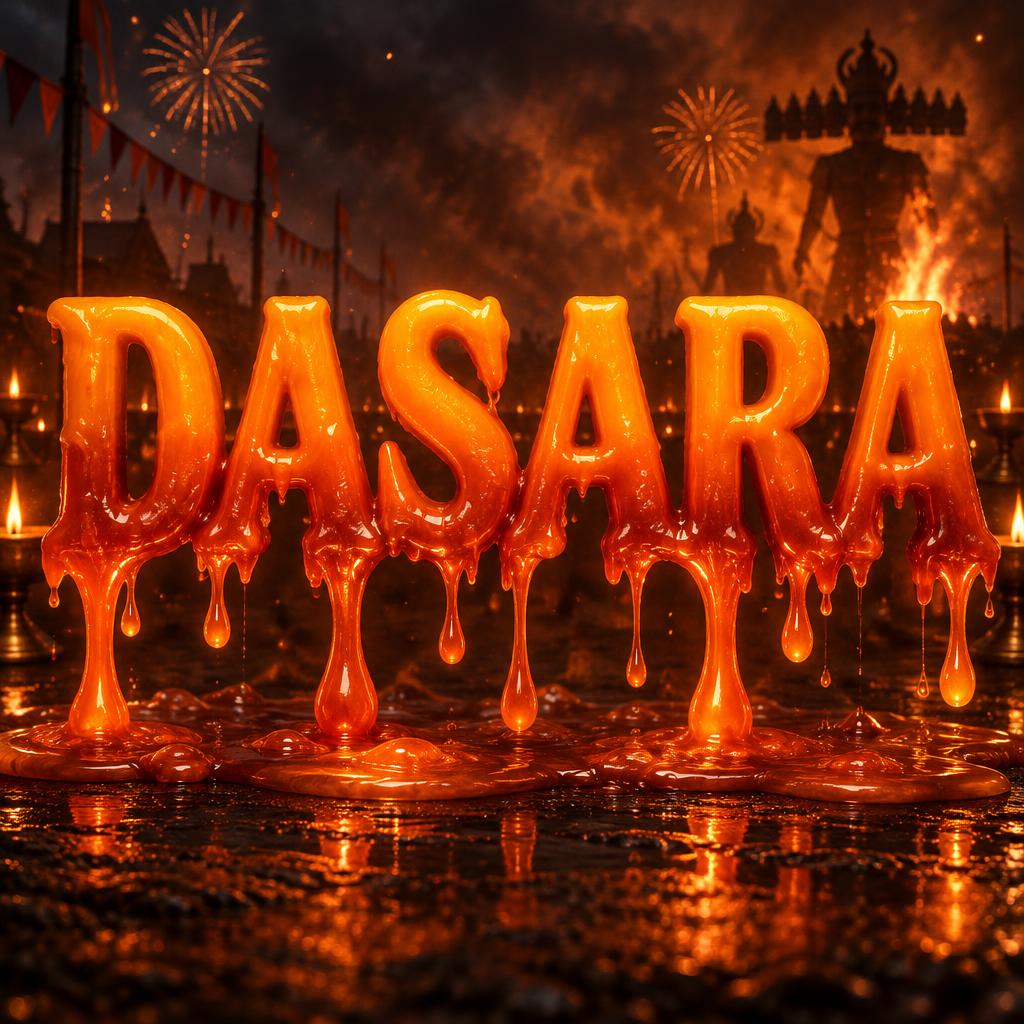 "DASARA" — Drip Font Melting | AI Text Effect Generator