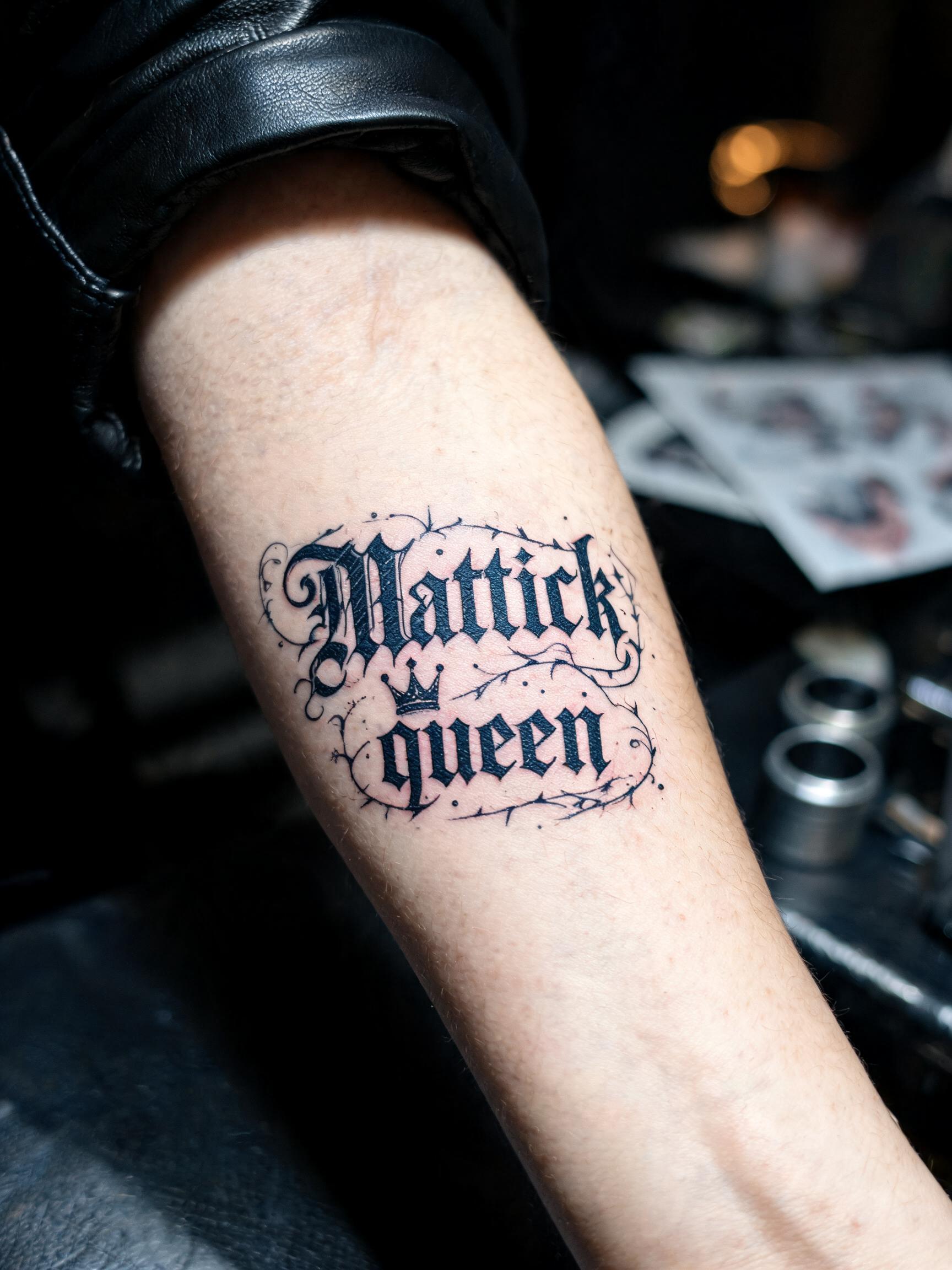 "Mattick queen" — Tattoo | AI Text Effect Generator