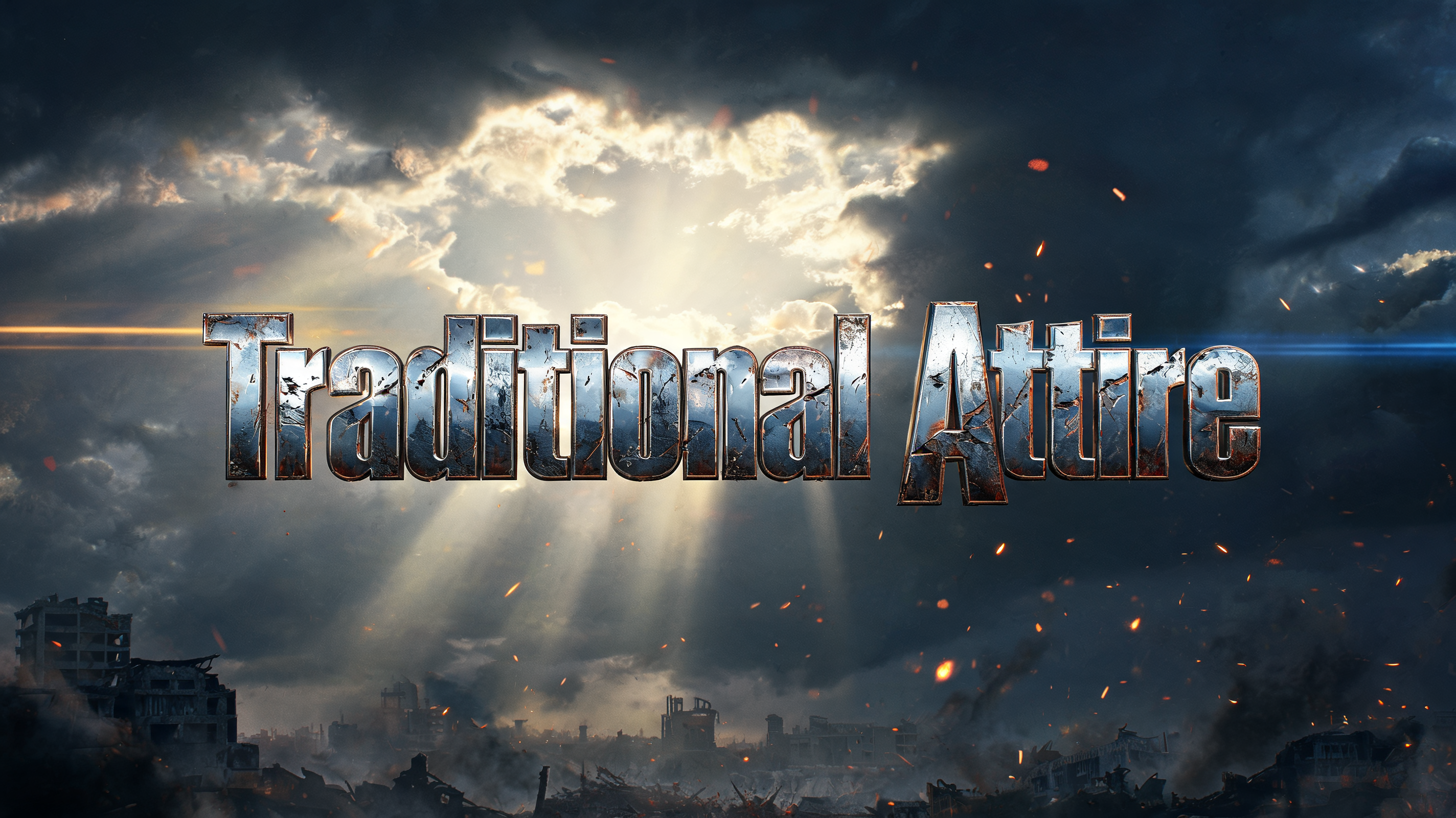 "Traditional Attire" — Cinematic Blockbuster text effect