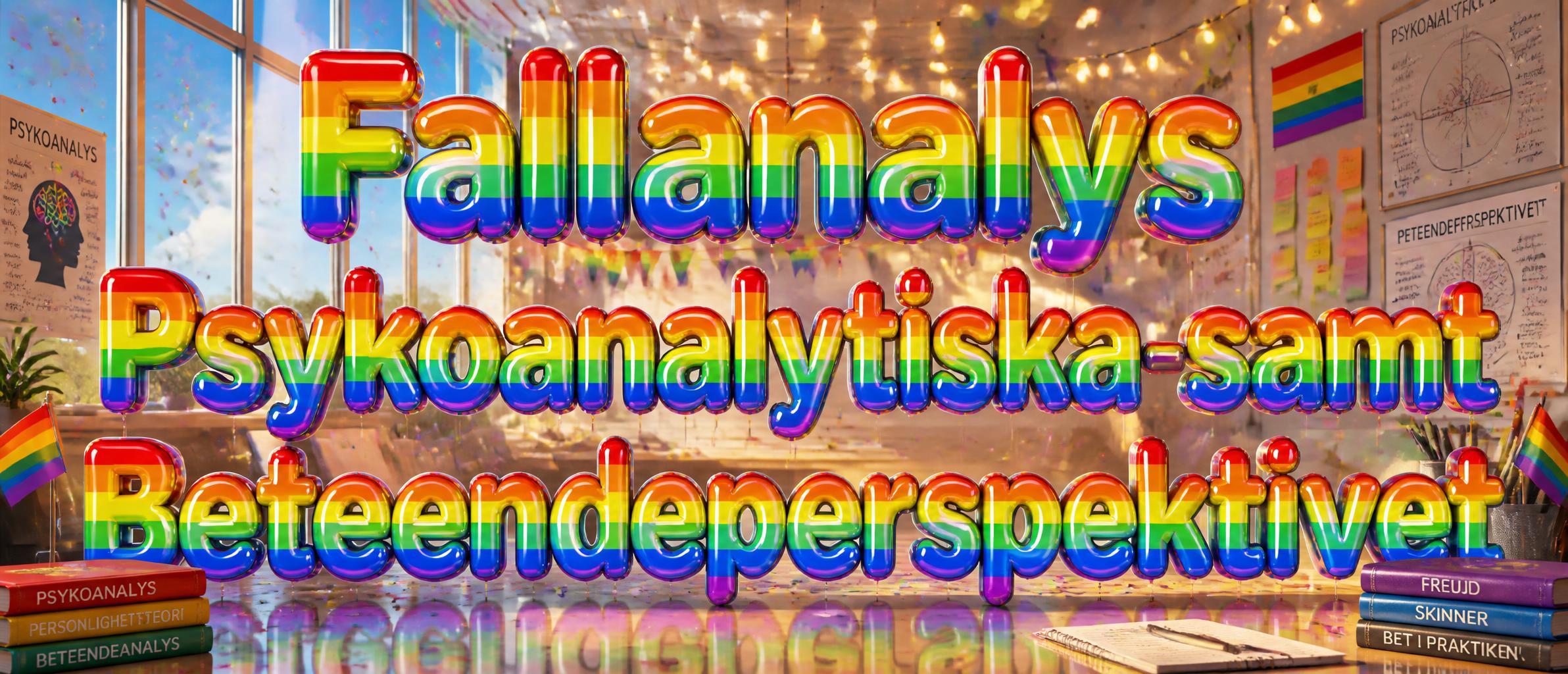 "Fallanalys Psykoanalytiska-samt Beteendeperspektivet" — Rainbow | AI Text Effect Generator