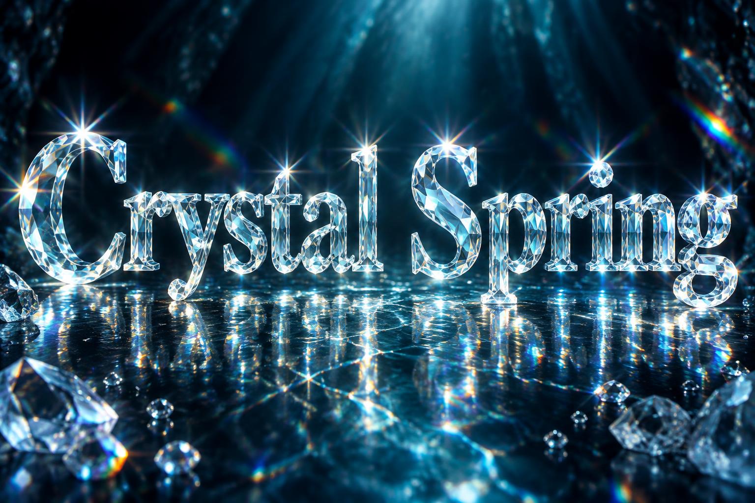 "Crystal Spring" — Glass Crystal | AI Text Effect Generator