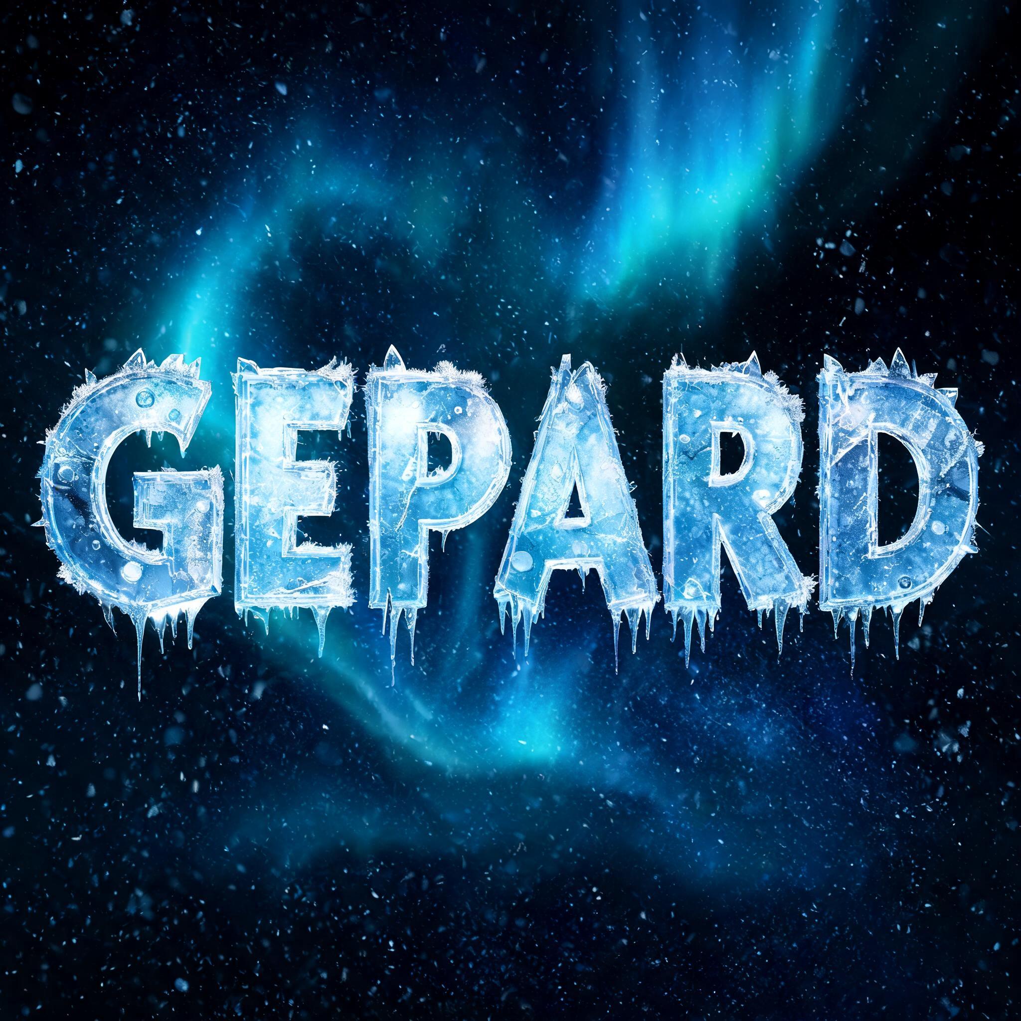 "Gepard" — Glass Frozen | AI Text Effect Generator