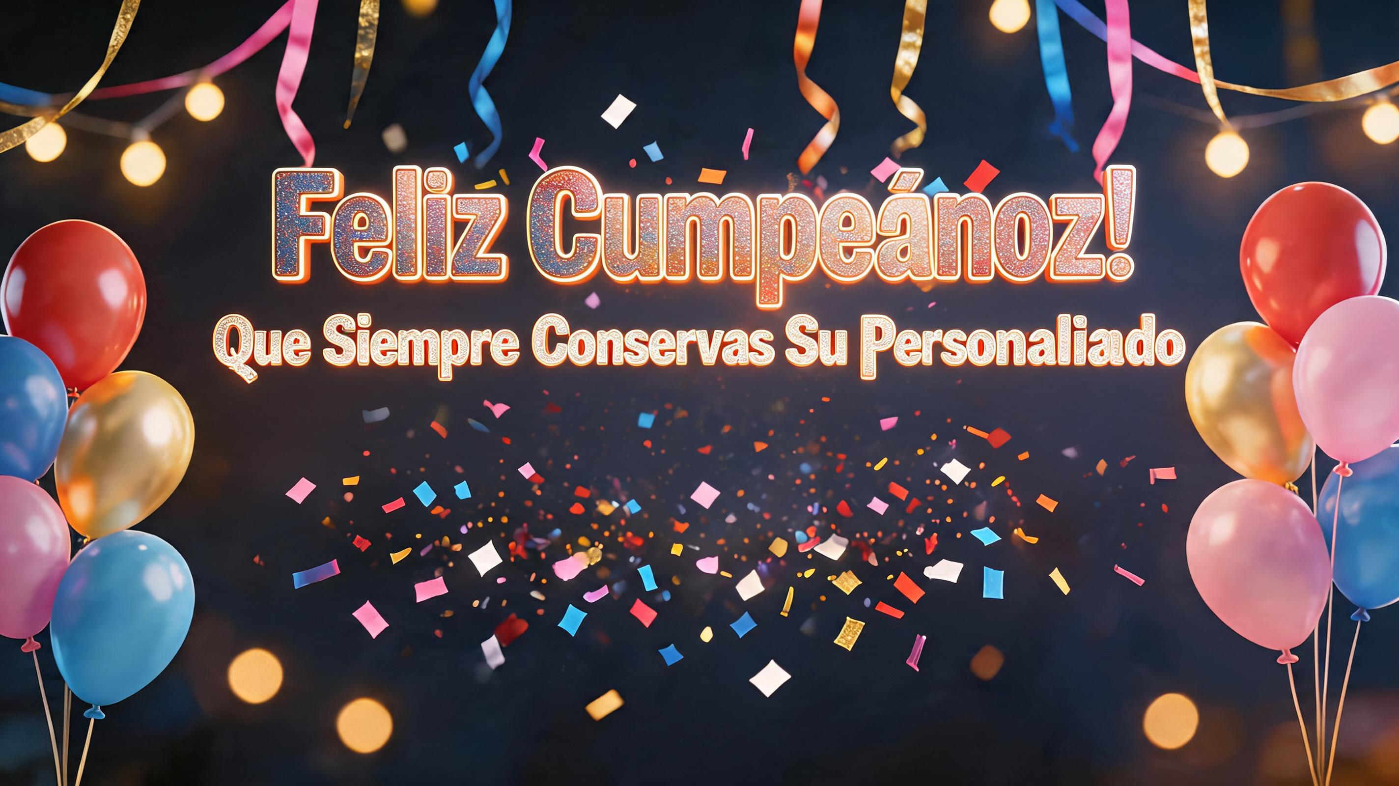 "Feliz Cumpleañoz!
Que Siempre Conservas Su Personalidad" — Birthday | AI Text Effect Generator