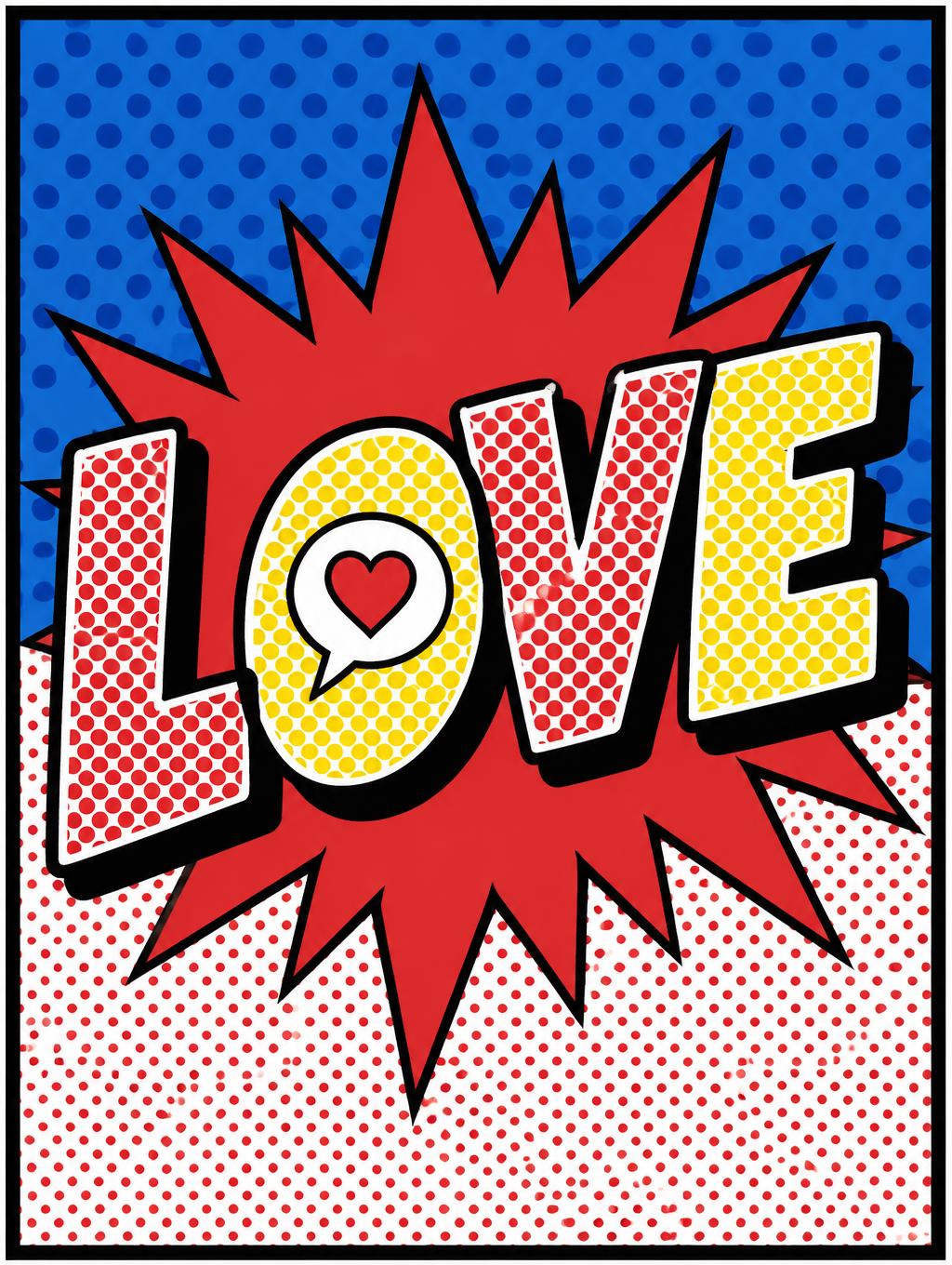 "LOVE" — Pop Art | AI Text Effect Generator