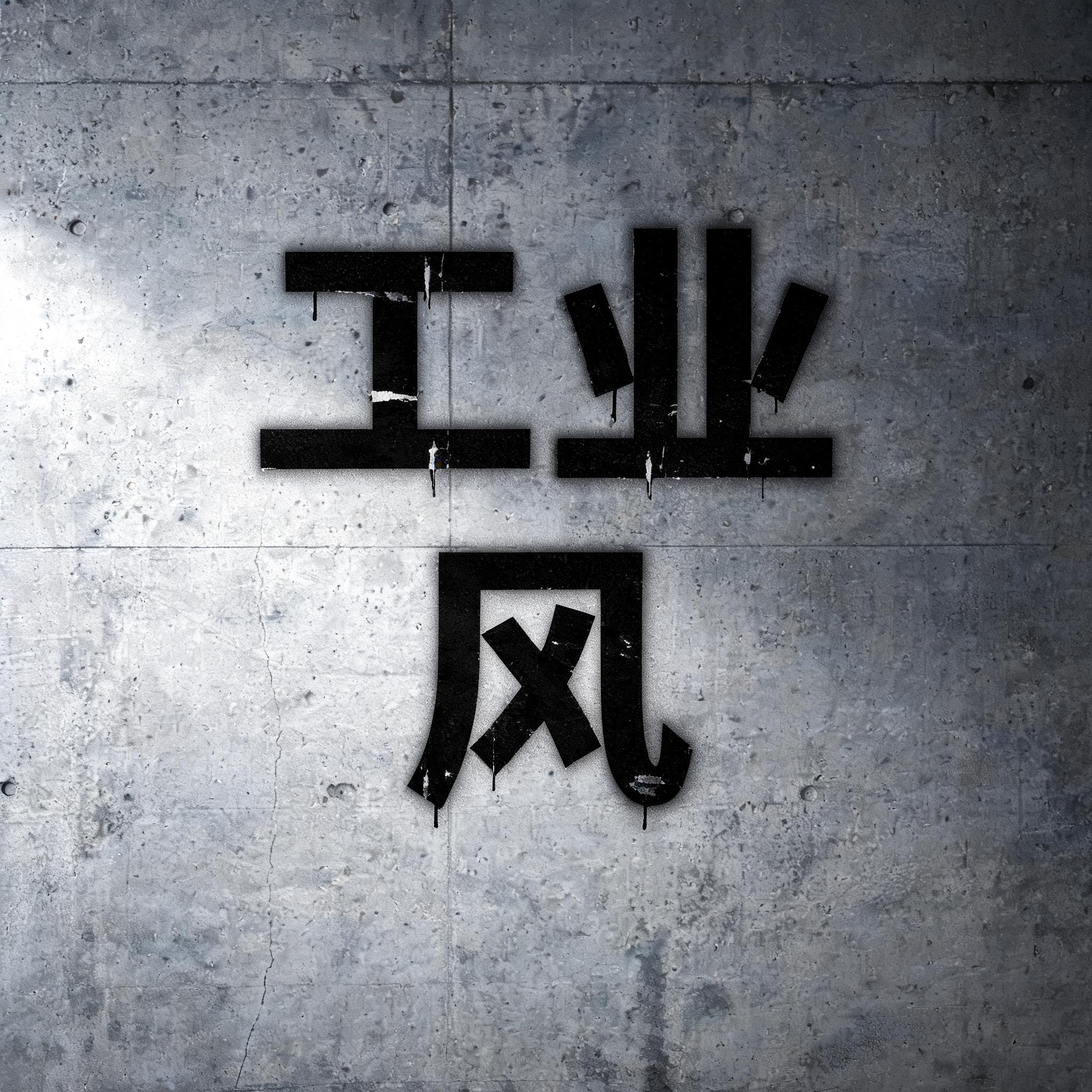 "工业风" — Stencil | AI Text Effect Generator