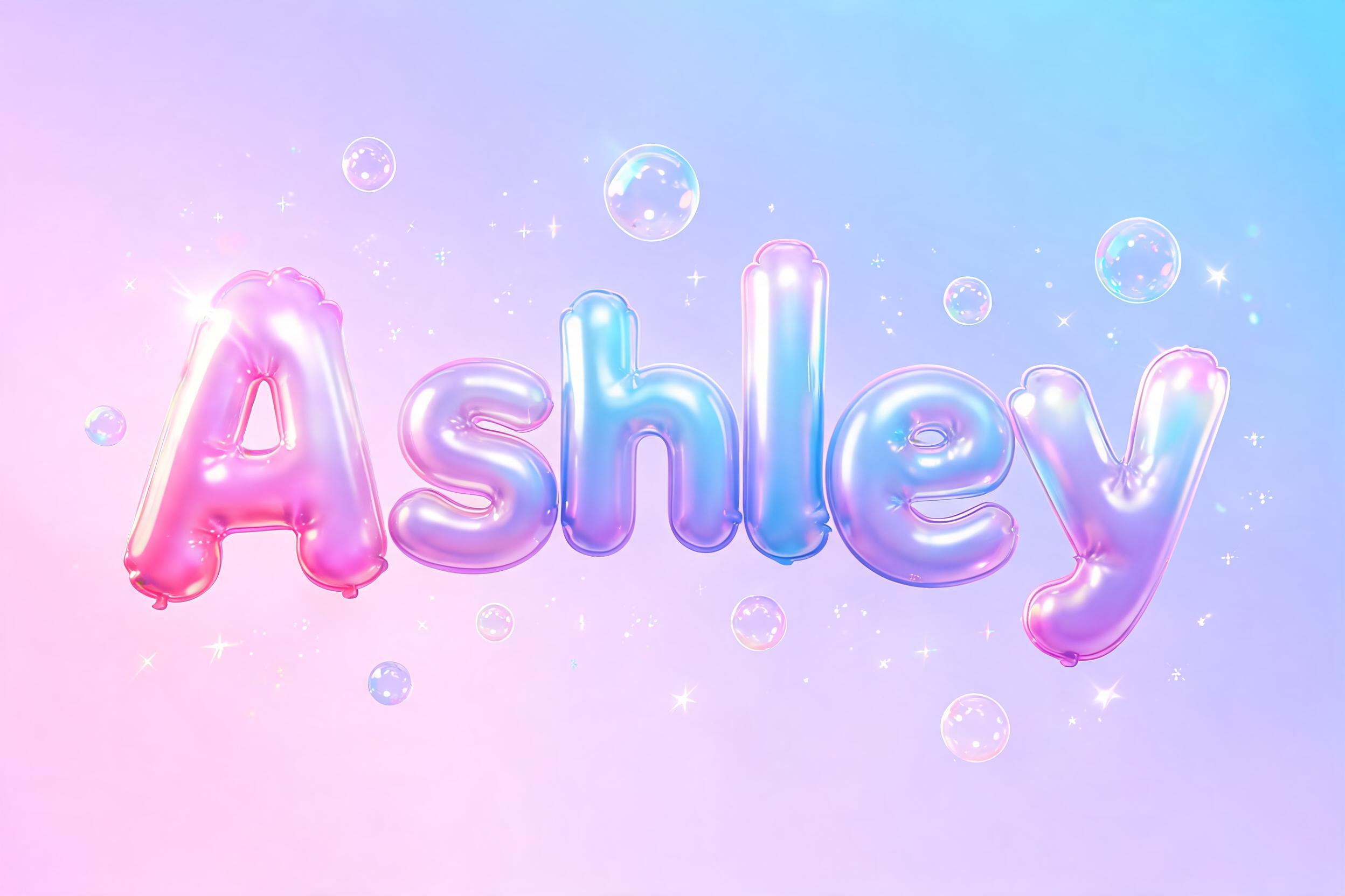 "Ashley" — Bubble | AI Text Effect Generator
