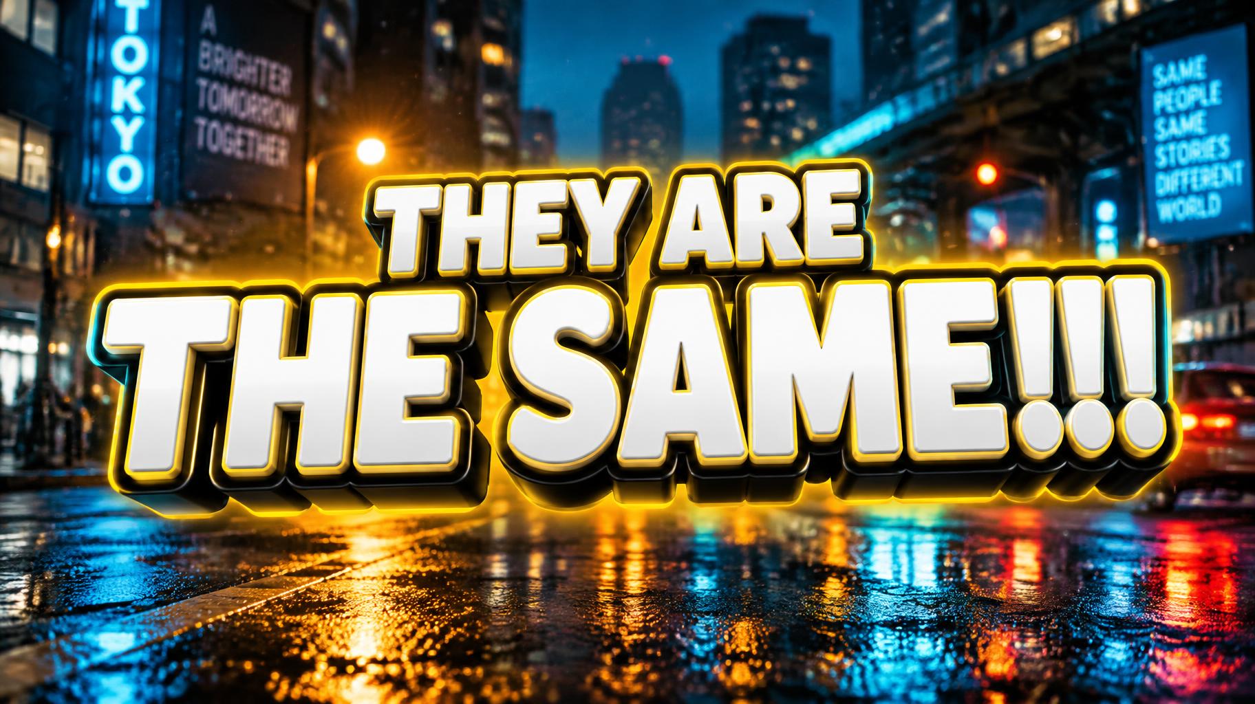 "THEY ARE THE SAME!!!" — Cinematic Youtube Creator | AI Text Effect Generator