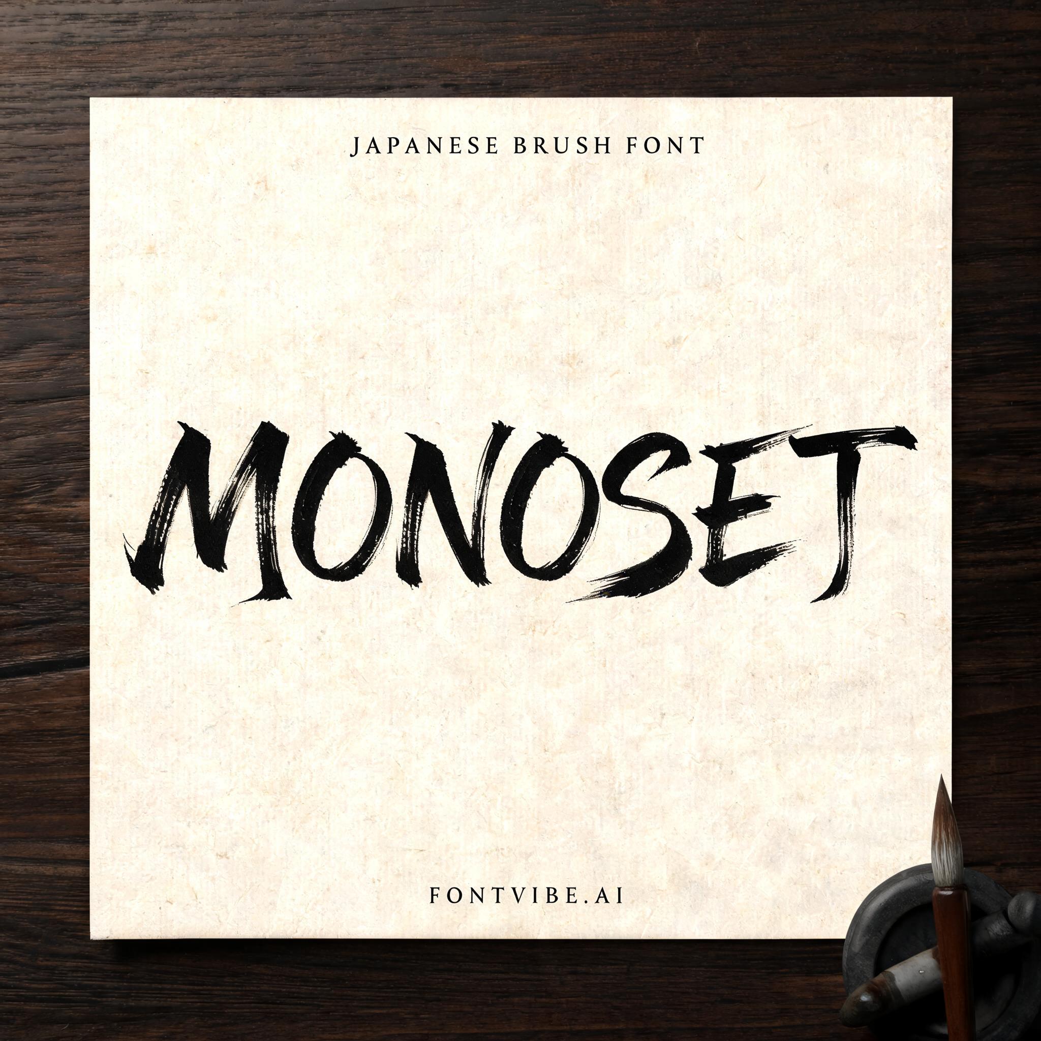 "MONOSET" — Brush Japanese Ink | AI Text Effect Generator