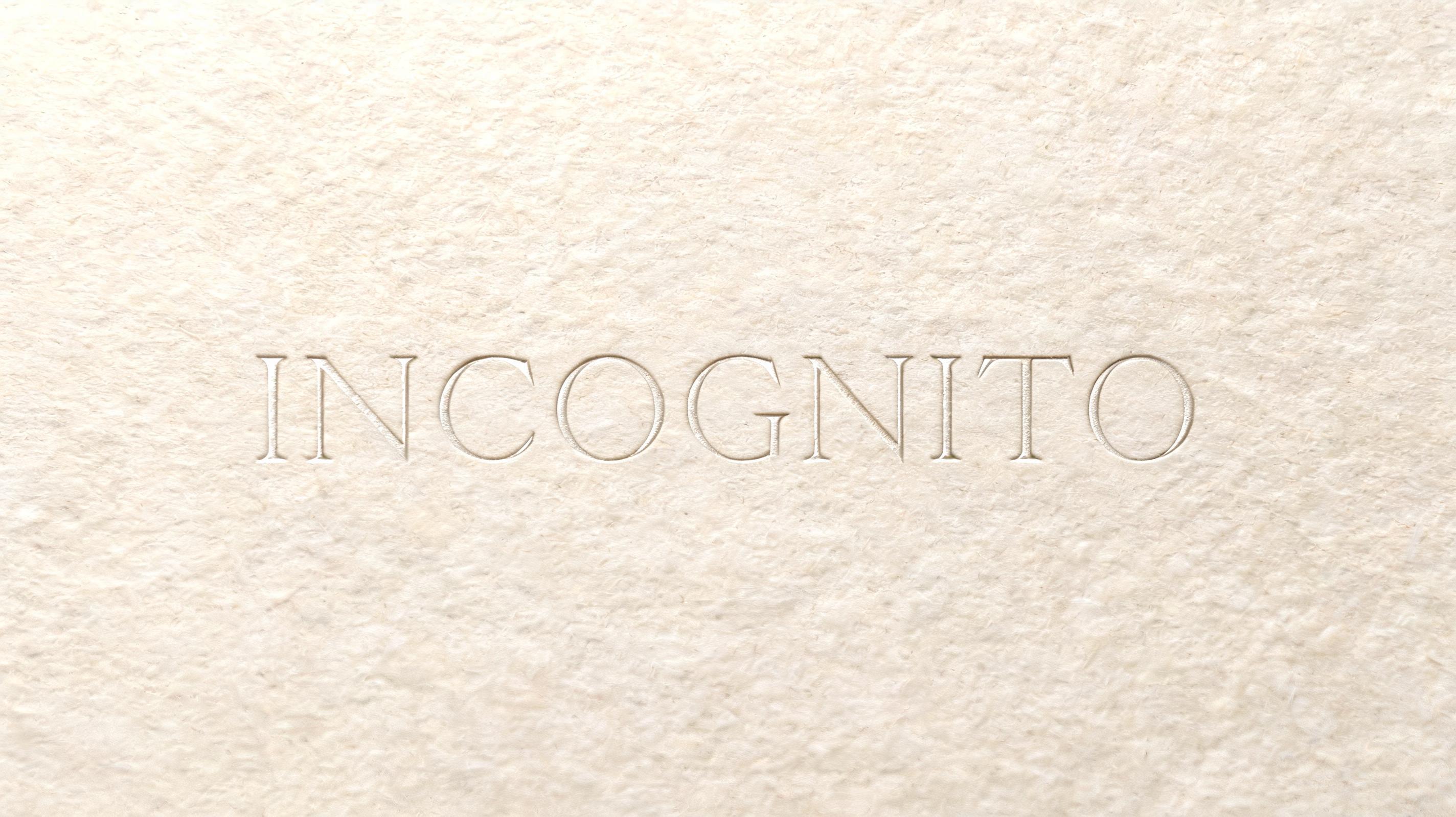 "INCOGNITO" — Emboss | AI Text Effect Generator