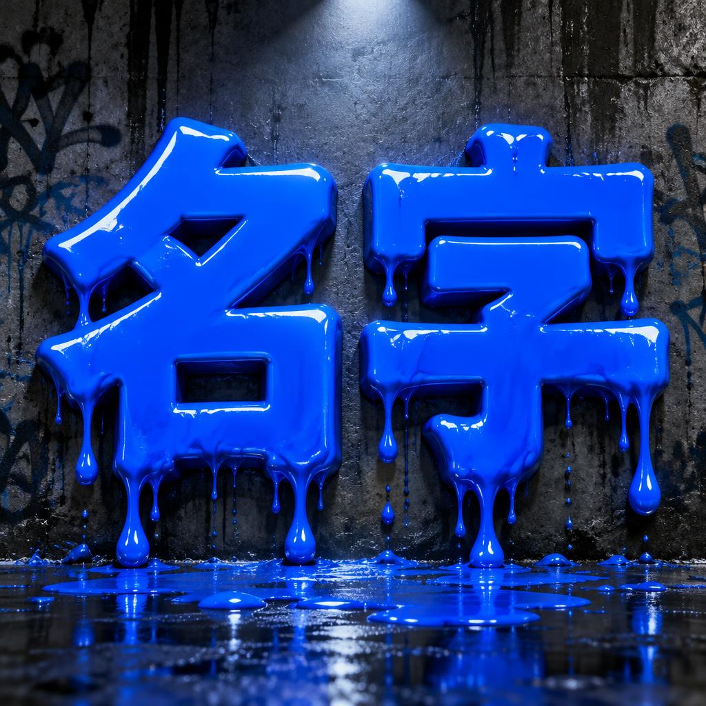 "名字" — Drip Font | AI Text Effect Generator