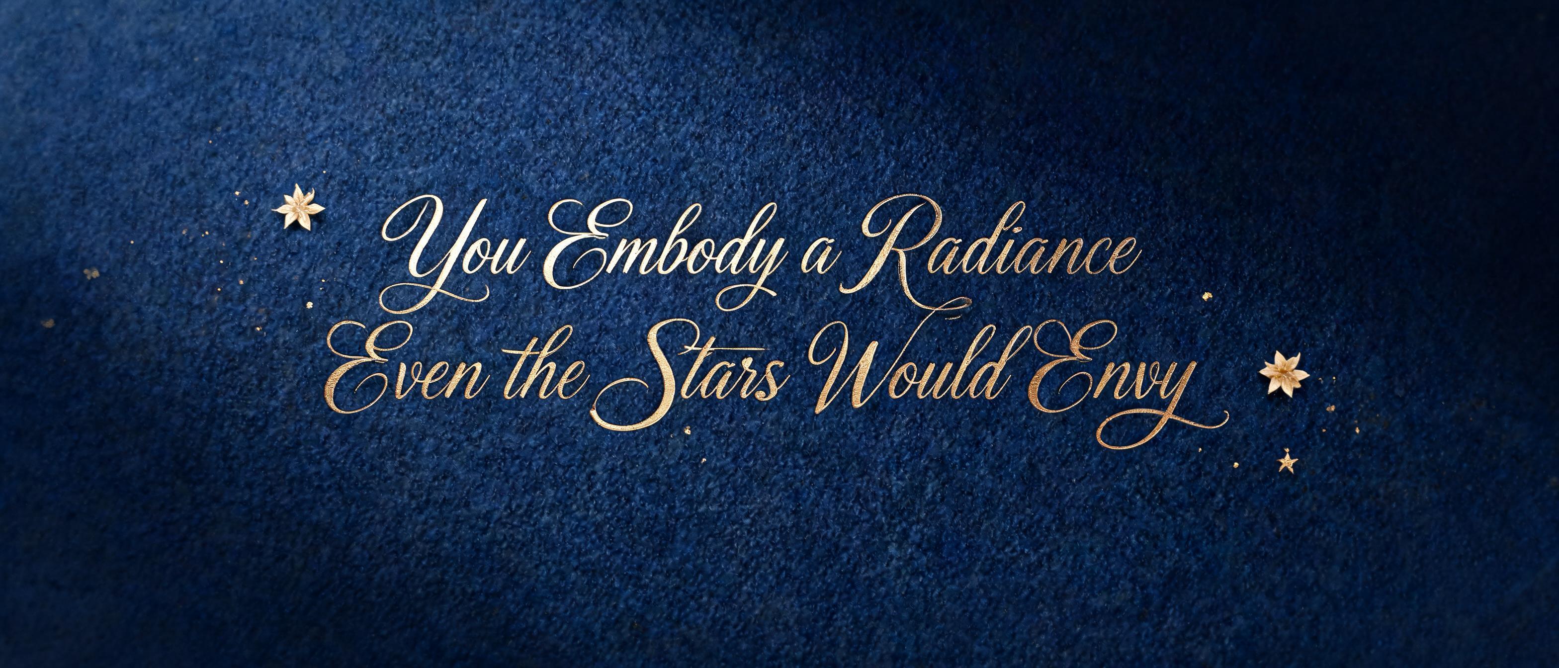 "You Embody a Radiance Even the Stars Would Envy" — Cursive | AI Text Effect Generator