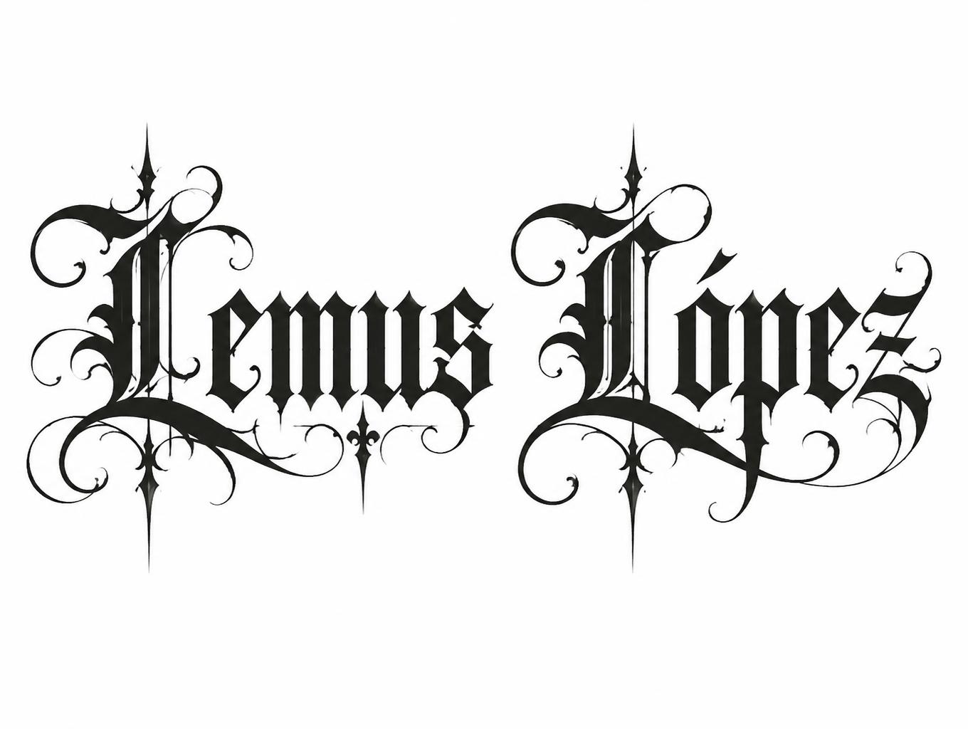 "Lemus López" — Gothic | AI Text Effect Generator