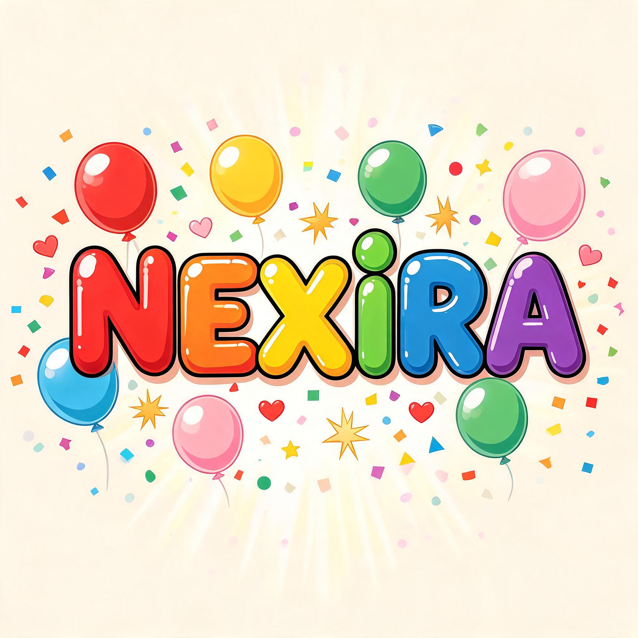 "Nexira " — Birthday Kids text effect