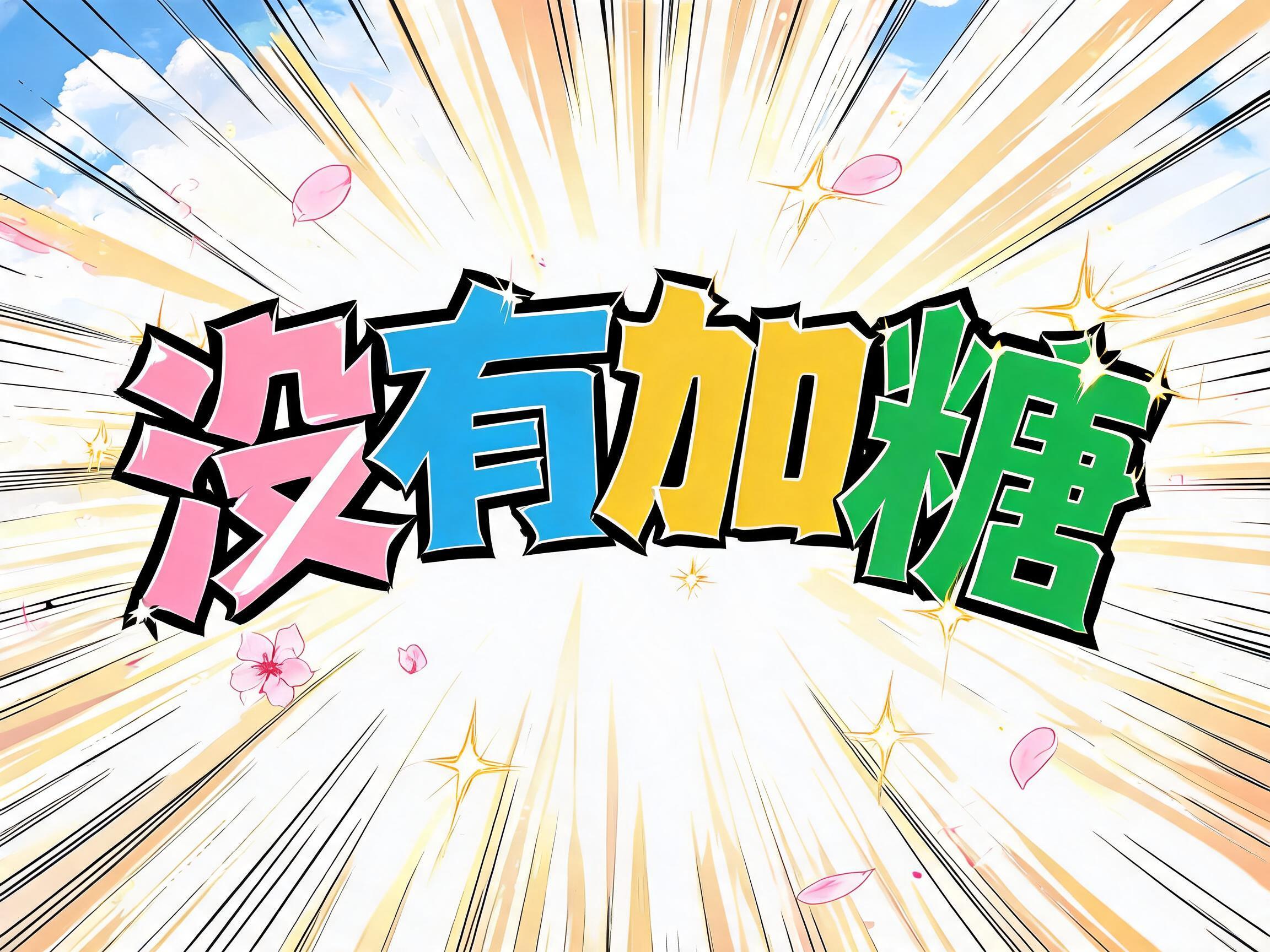 "沒有加糖" — Anime | AI Text Effect Generator