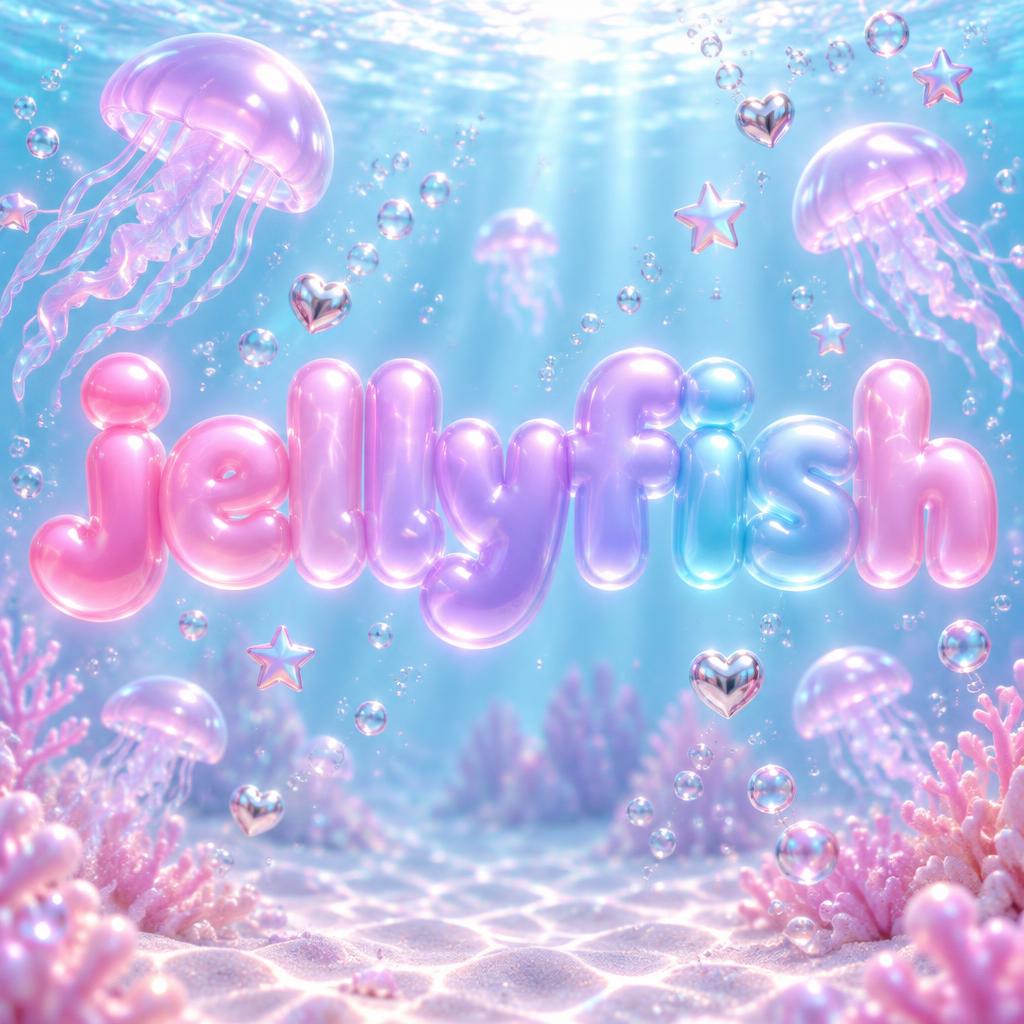 "jellyfish" — Y2k Bubbly | AI Text Effect Generator
