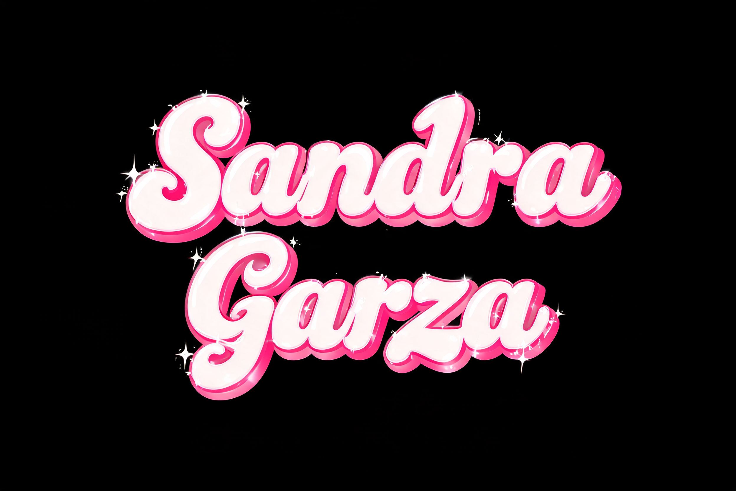 "Sandra Garza" — Barbie text effect