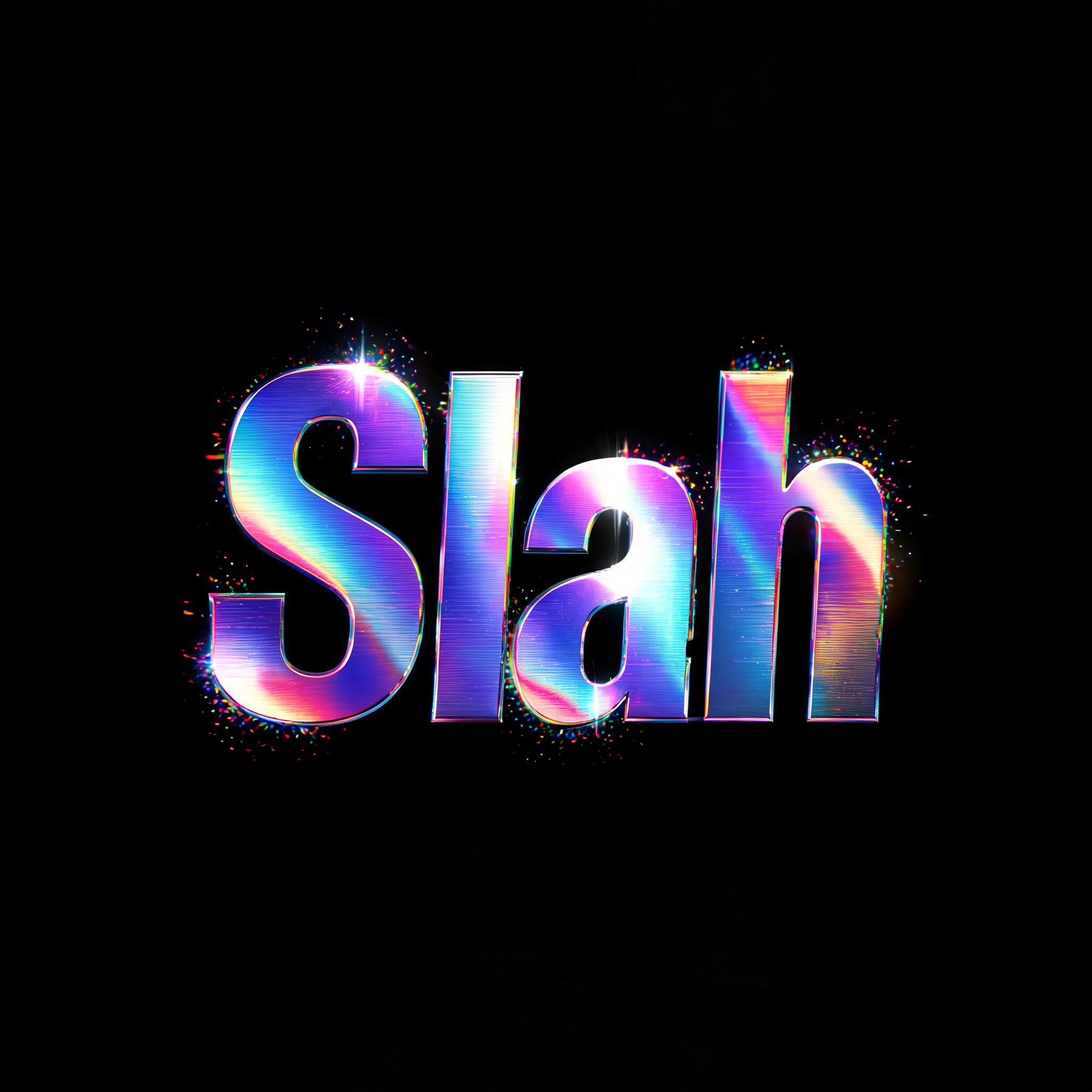 "Slah" — Holographic | AI Text Effect Generator