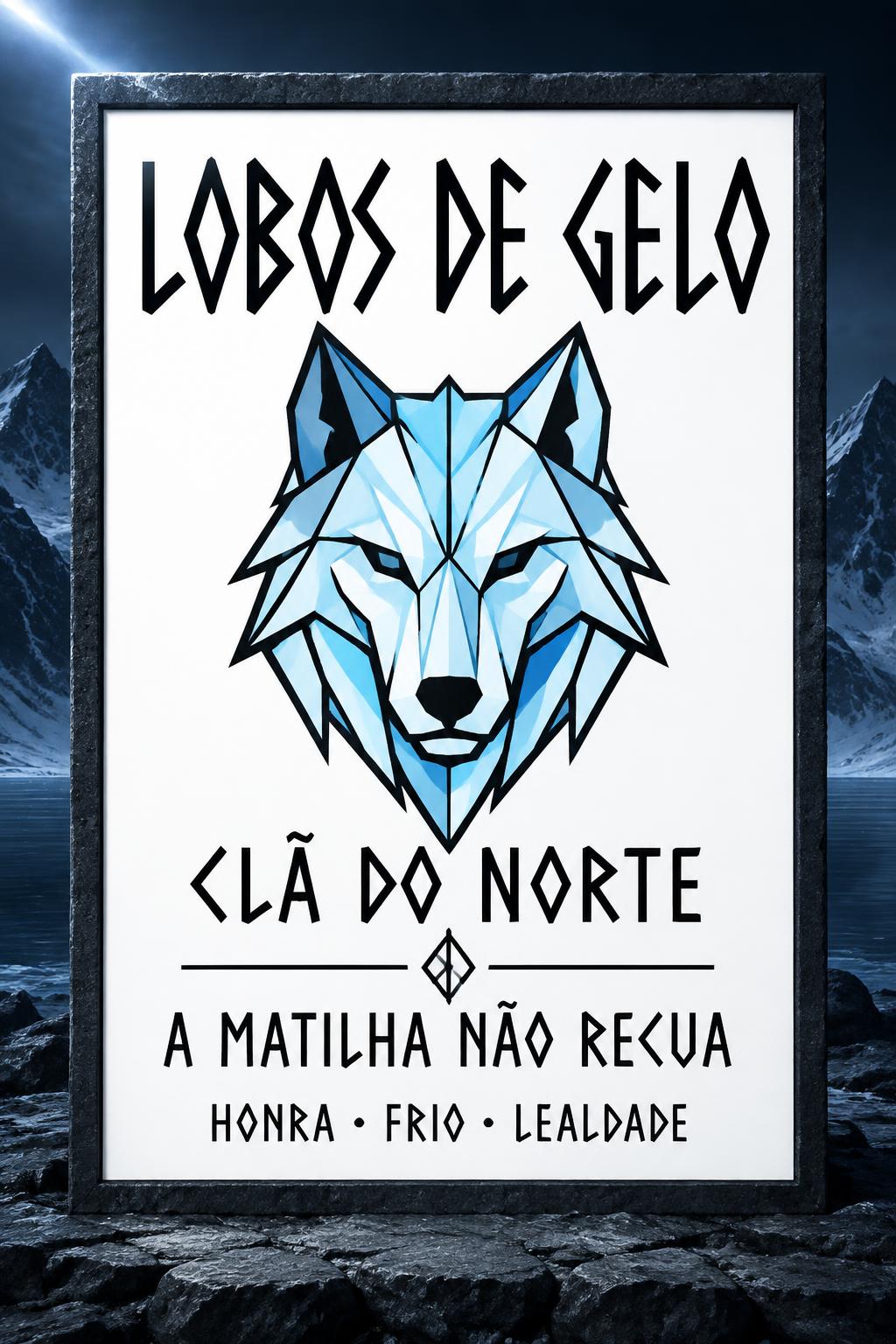 "LOBOS DE GELO
CLÃ DO NORTE
A MATILHA NÃO RECUA
HONRA • FRIO • LEALDADE" — Viking Runic | AI Text Effect Generator