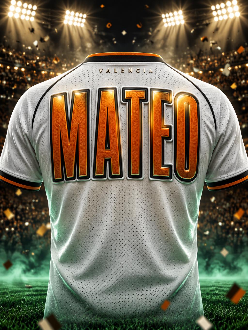 "MATEO
VALENCIA" — Sports Football | AI Text Effect Generator
