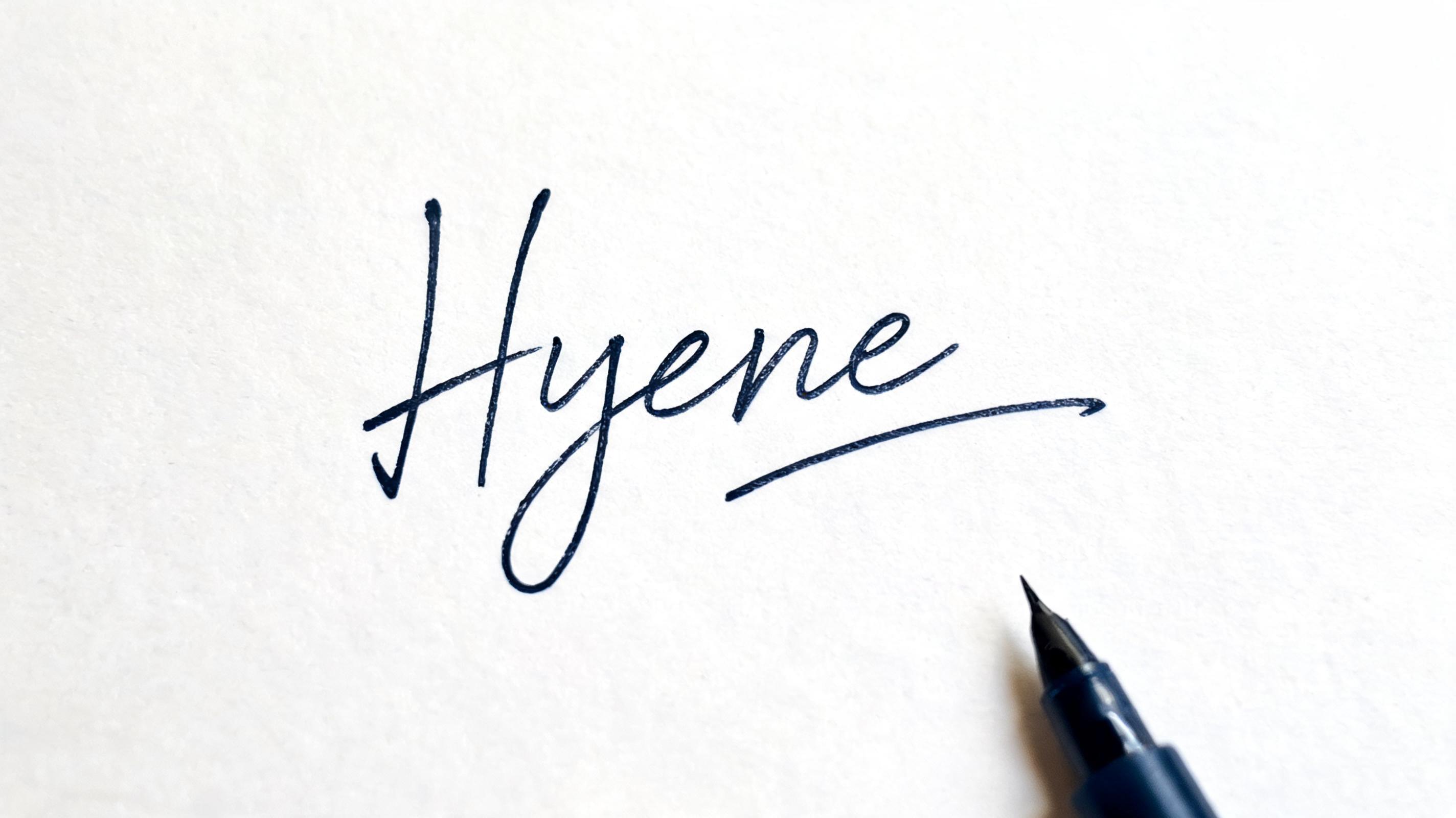 "Hyene" — Cursive Signature text effect