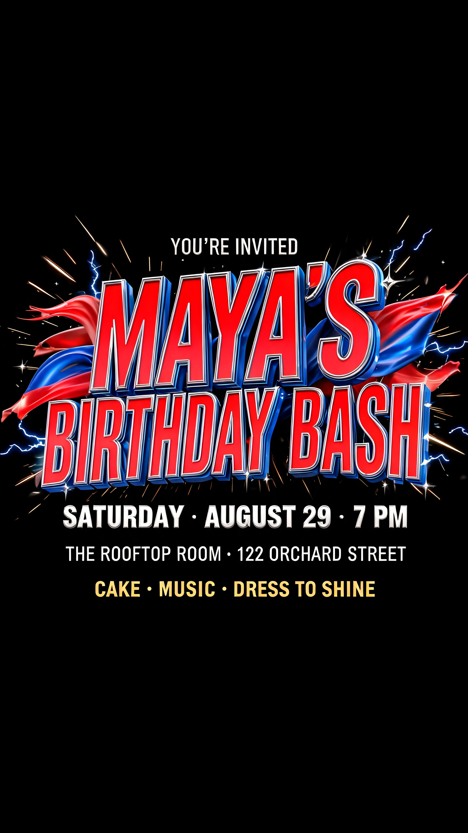 "BIRTHDAY PARTY" — Spider Hero text effect