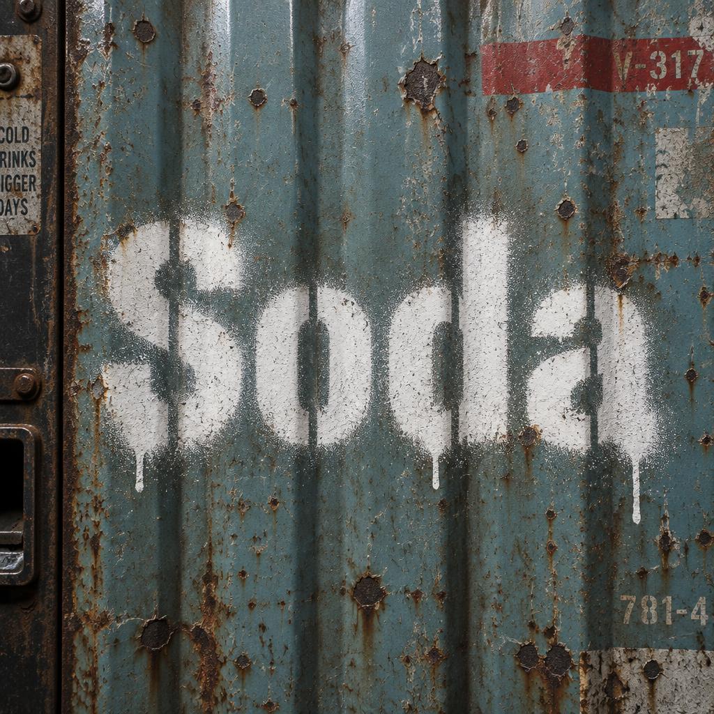 "Soda" — Stencil text effect