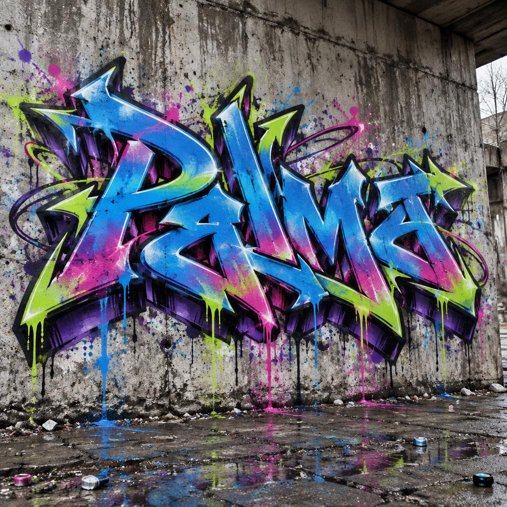 "Palma" — Graffiti | AI Text Effect Generator