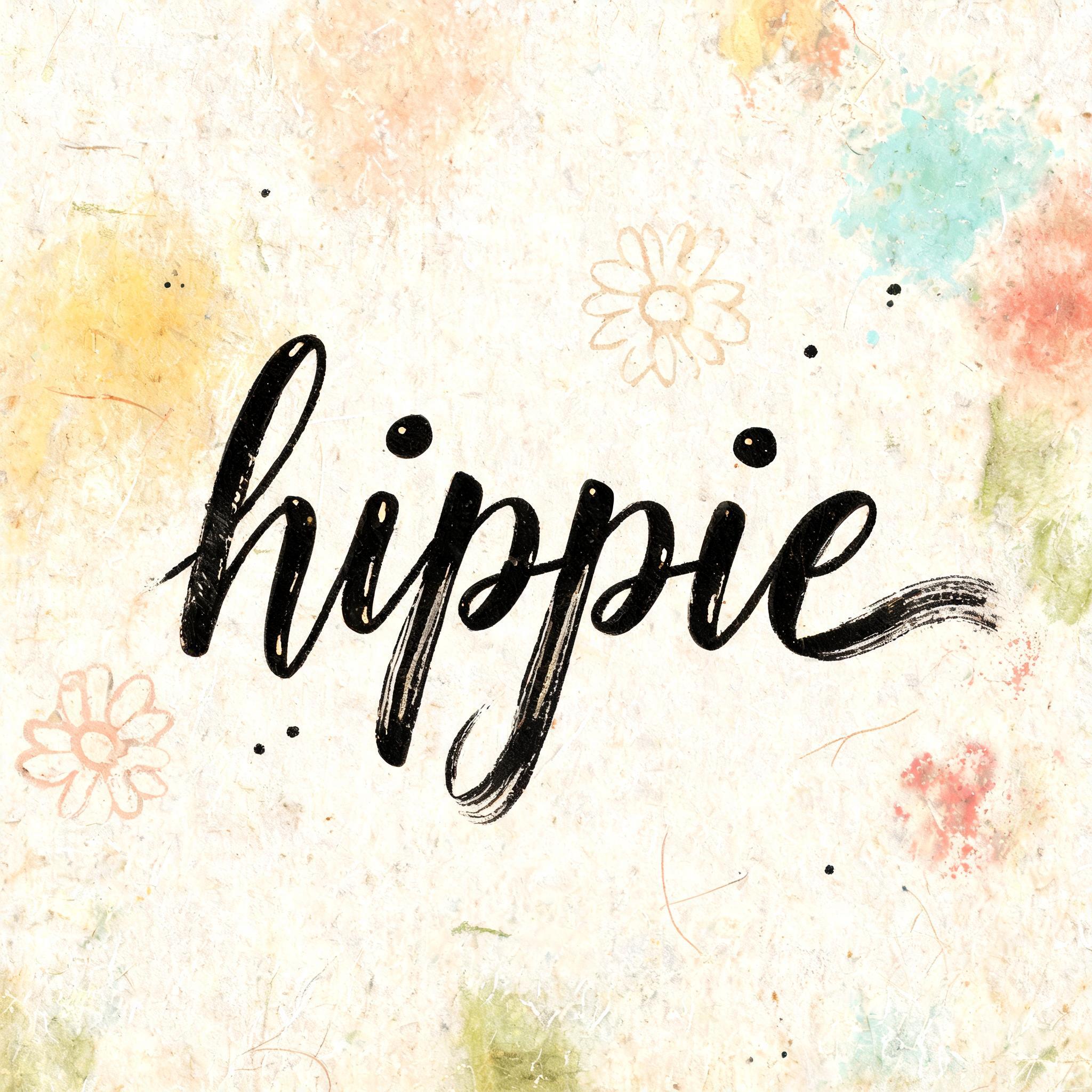 "hippie
" — Brush Stroke | AI Text Effect Generator