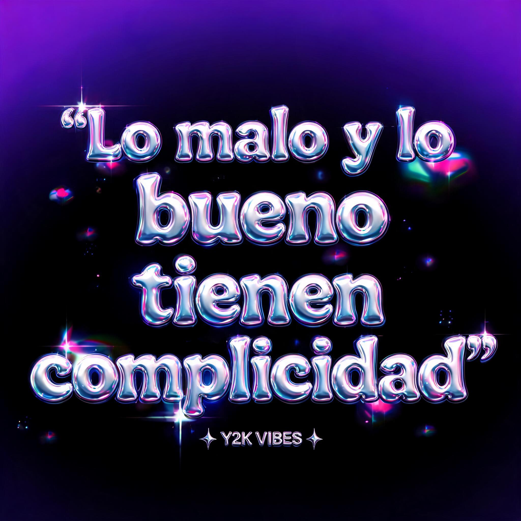 ""Lo malo y lo bueno tienen complicidad"" — Y2k | AI Text Effect Generator