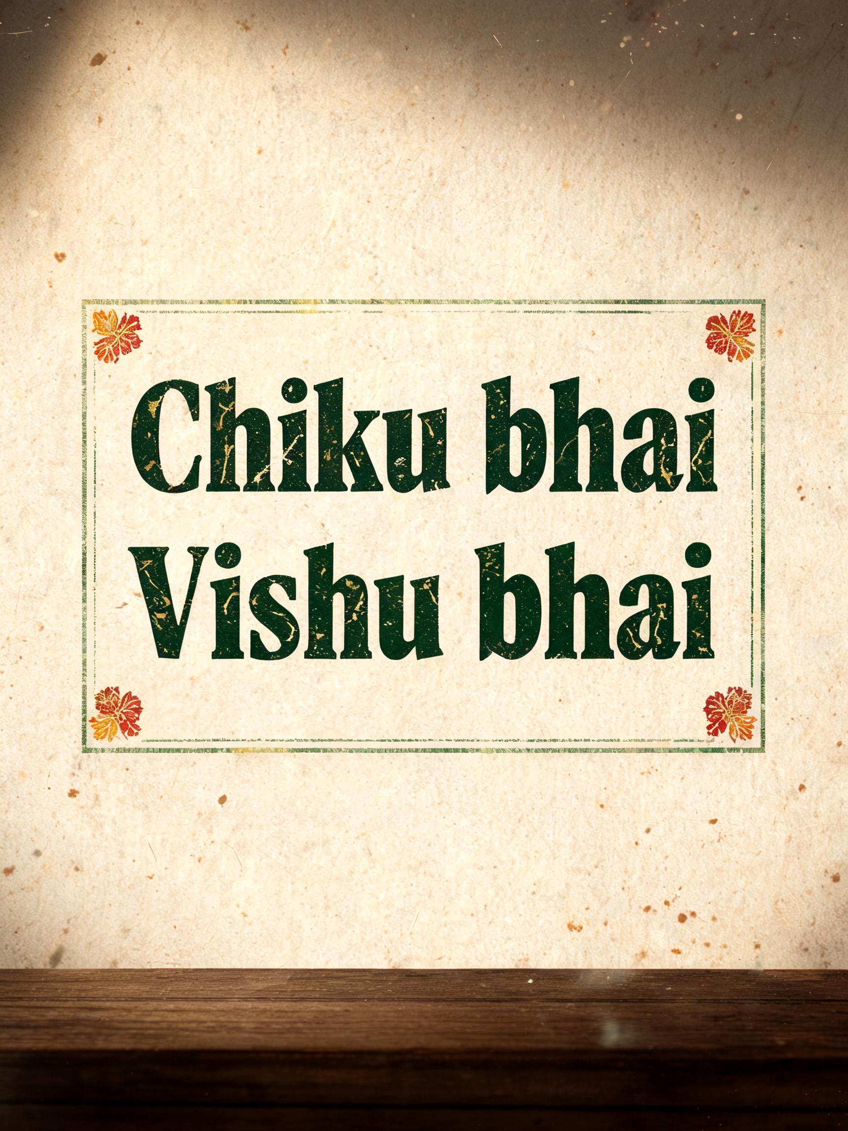 "Chiku bhai
Vishu bhai" — Vintage | AI Text Effect Generator