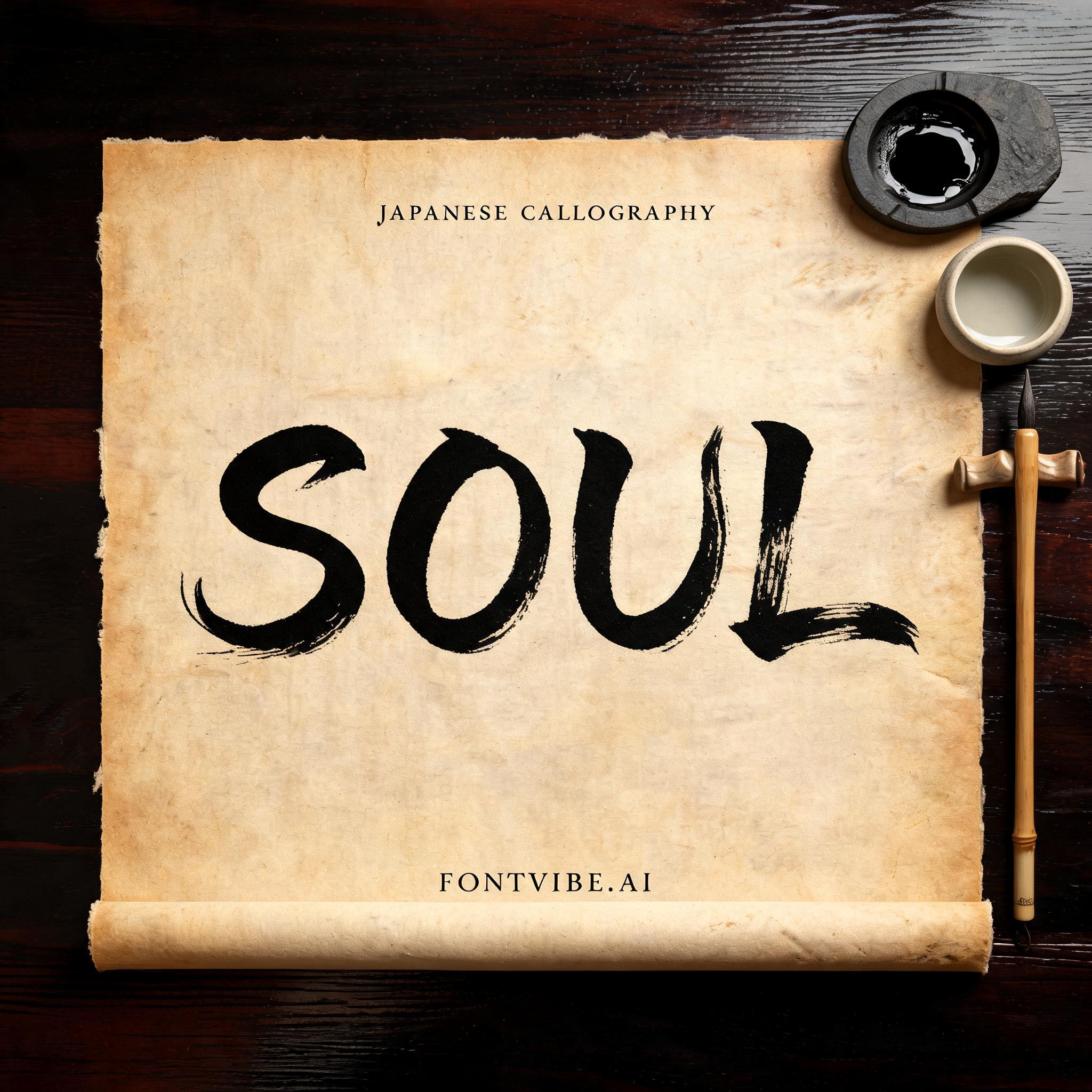 "SOUL" — Brush Japanese Ink | AI Text Effect Generator