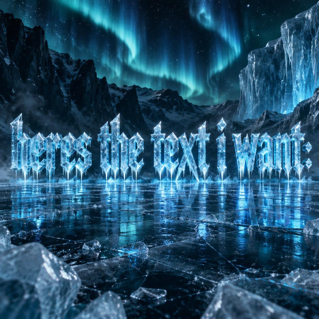 "heres the text i want:" — Glass Frozen | AI Text Effect Generator