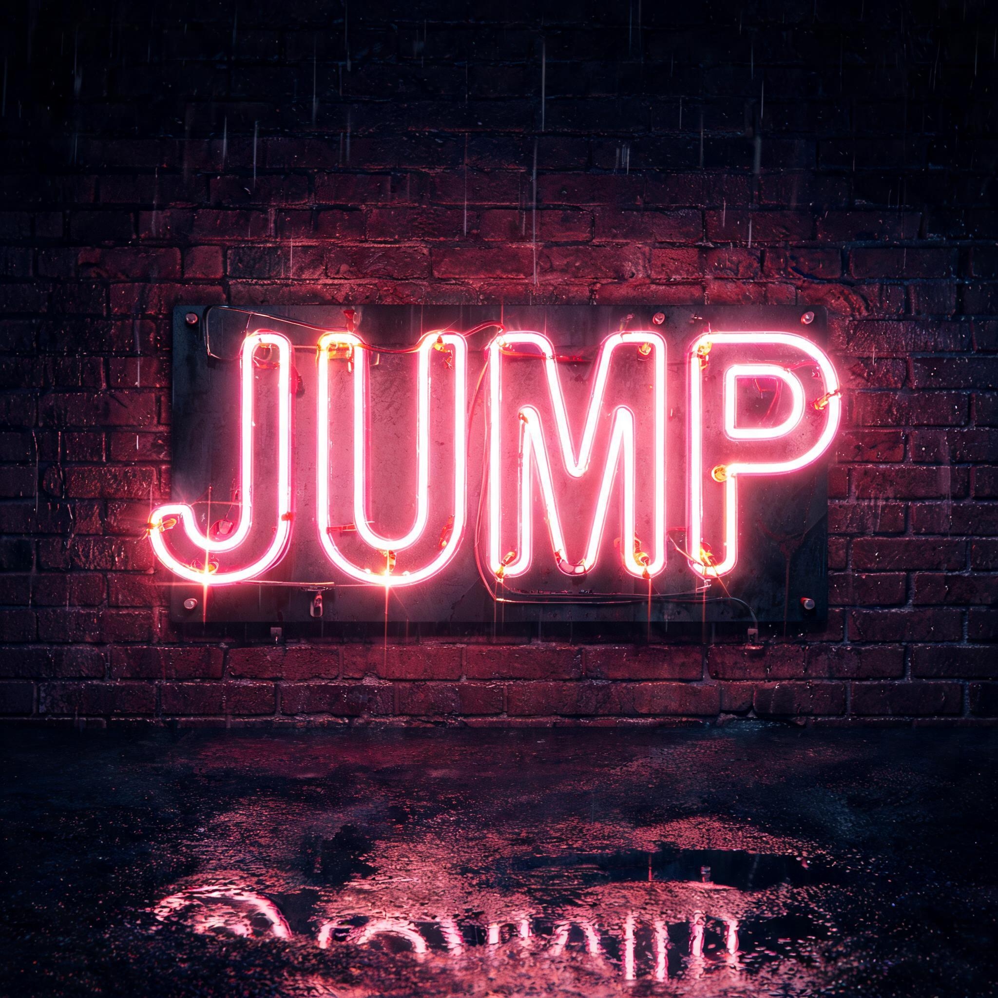 "Jump" — Neon Sign | AI Text Effect Generator