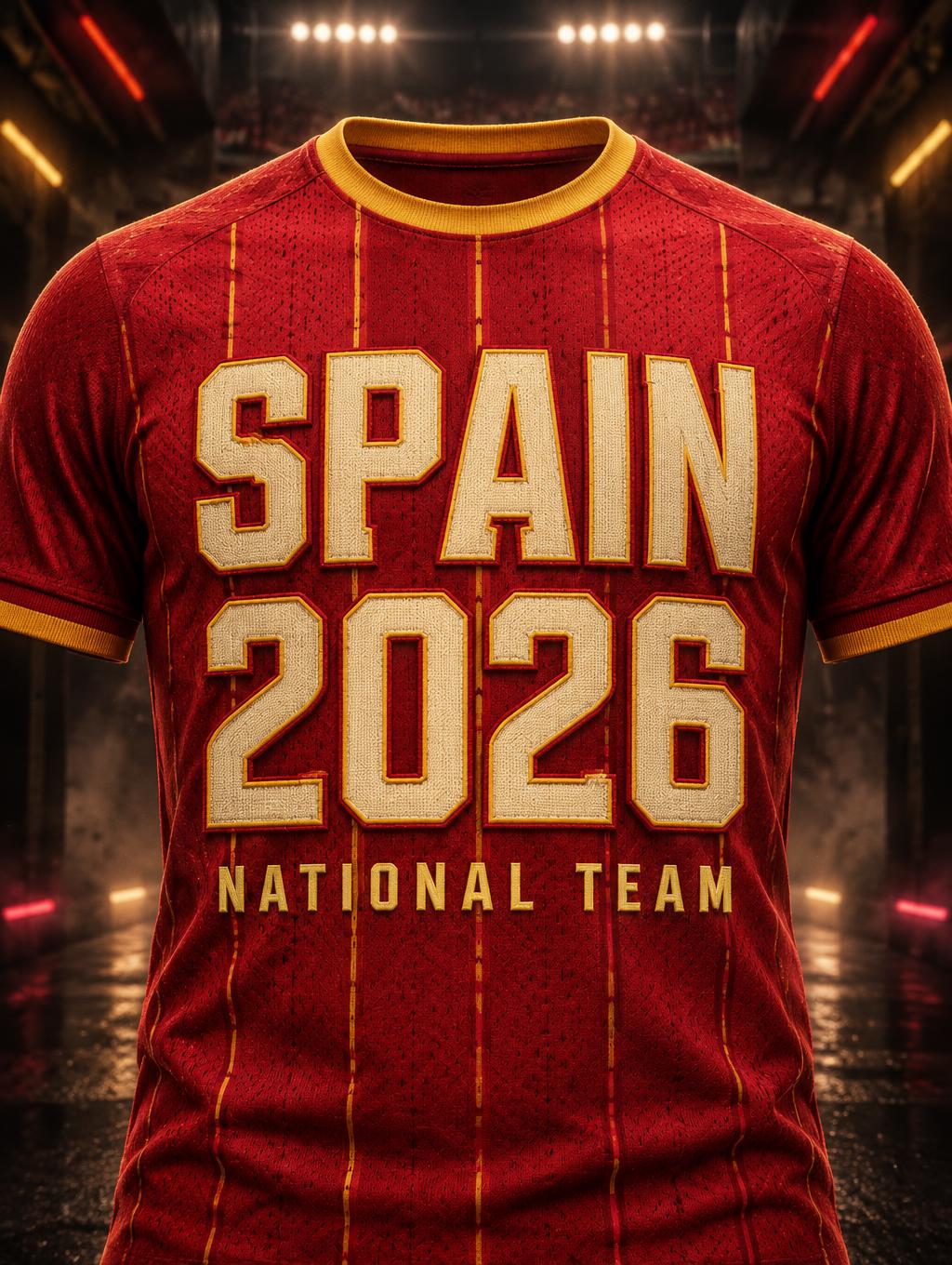 "SPAIN
2026
NATIONAL TEAM" — Stadium Knit Poster | AI Text Effect Generator