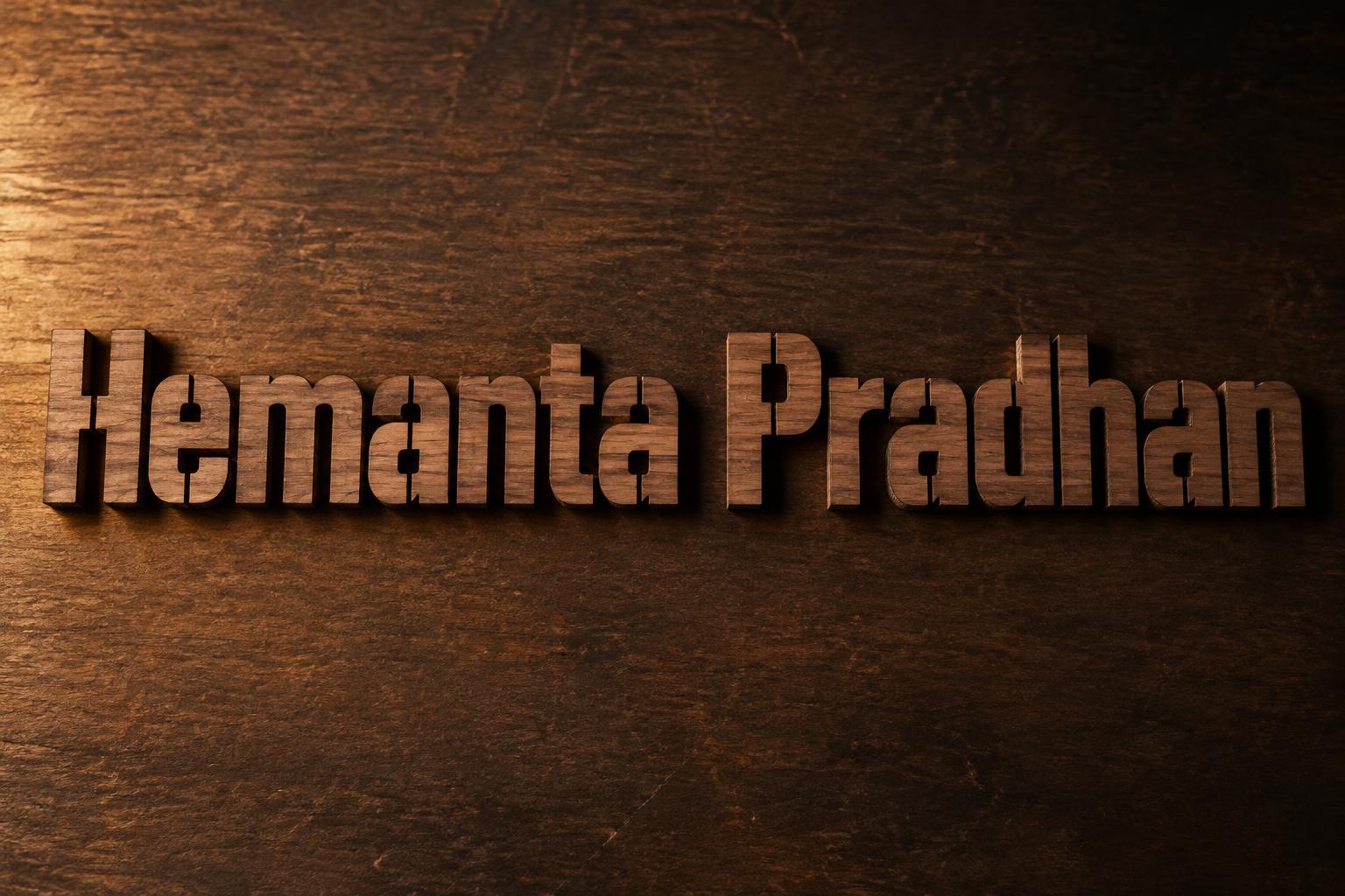 "Hemanta Pradhan" — Laser Cut text effect